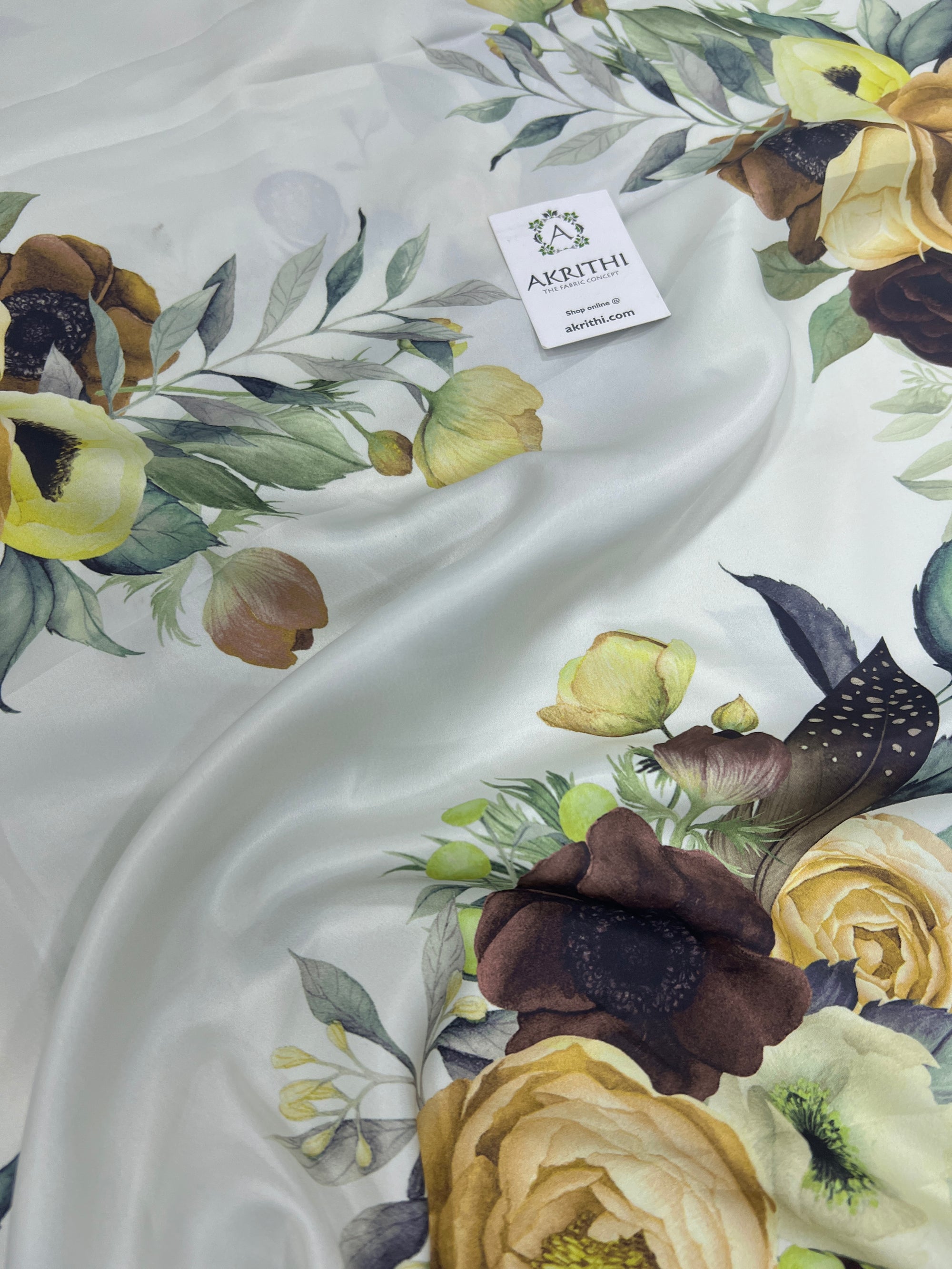 Digital printed modal satin fabric