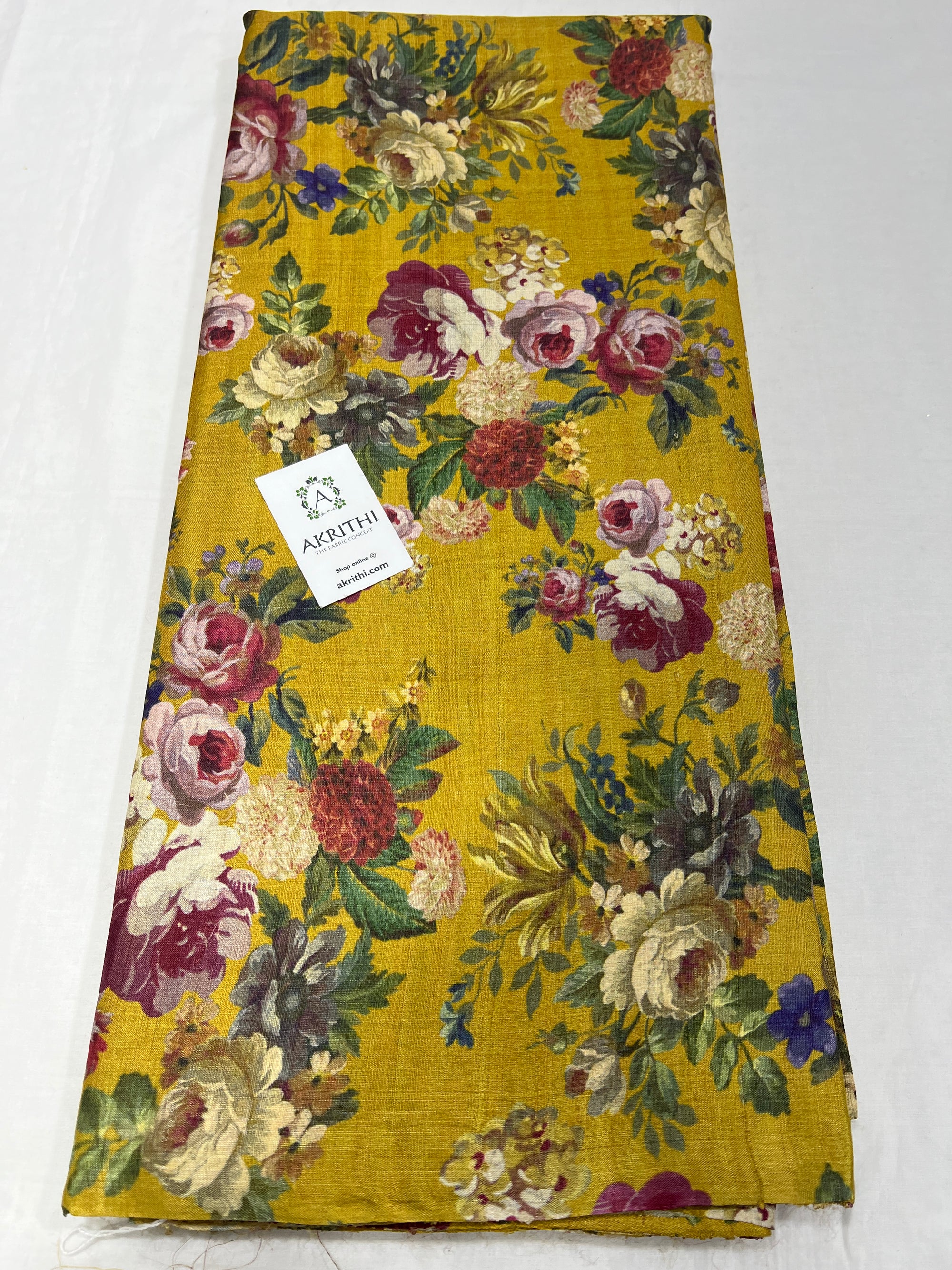 Digital Printed handloom pure tussar silk fabric