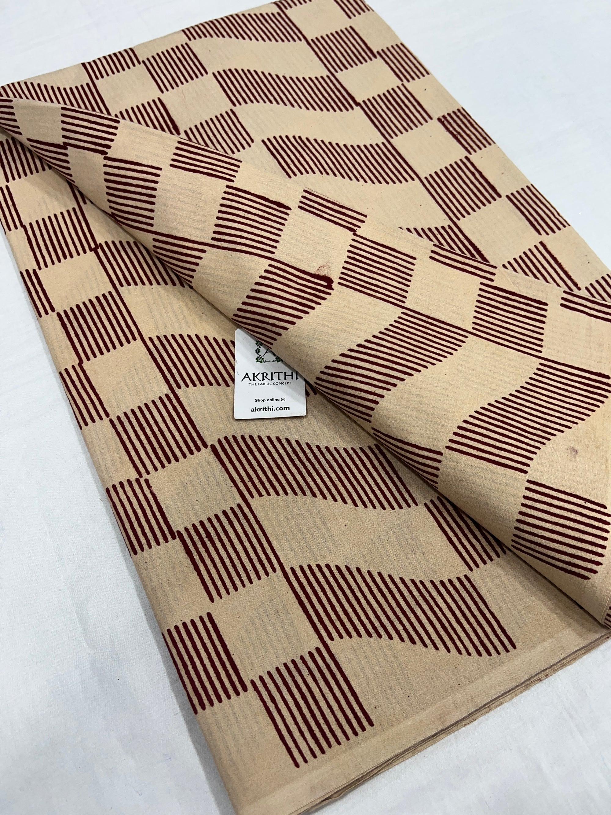 Hand block Printed pure cotton fabric
