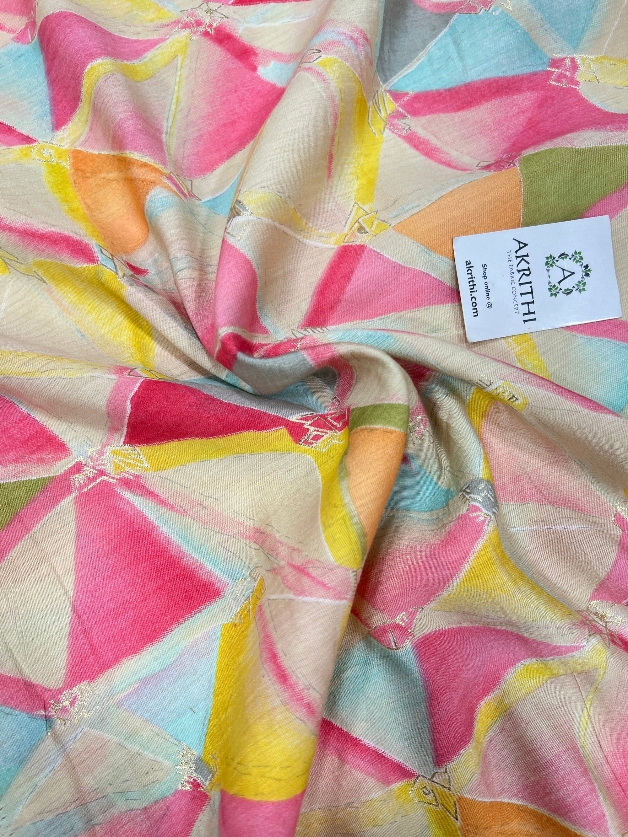 Printed viscose silk fabric