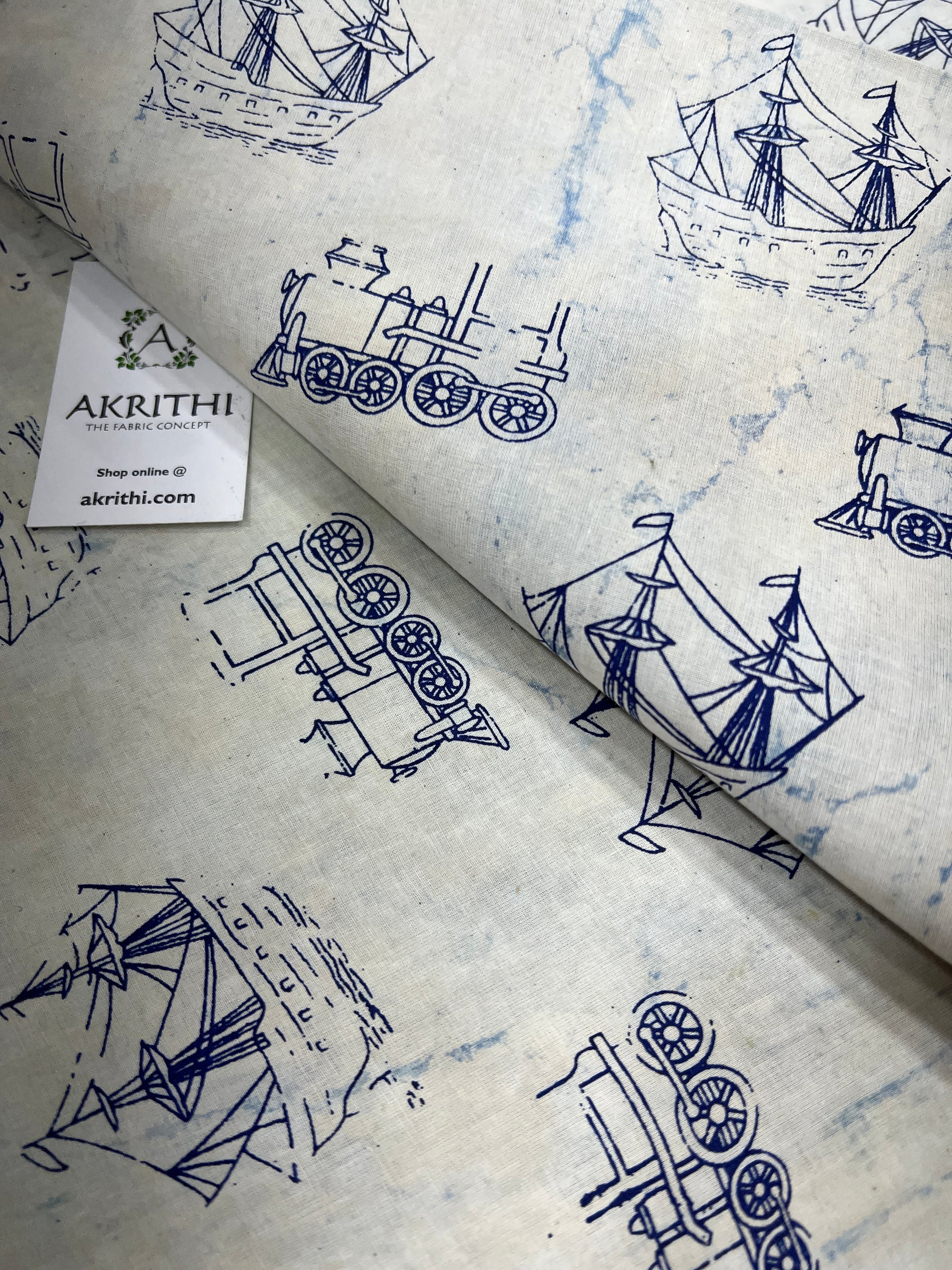Dabu Printed pure cotton fabric