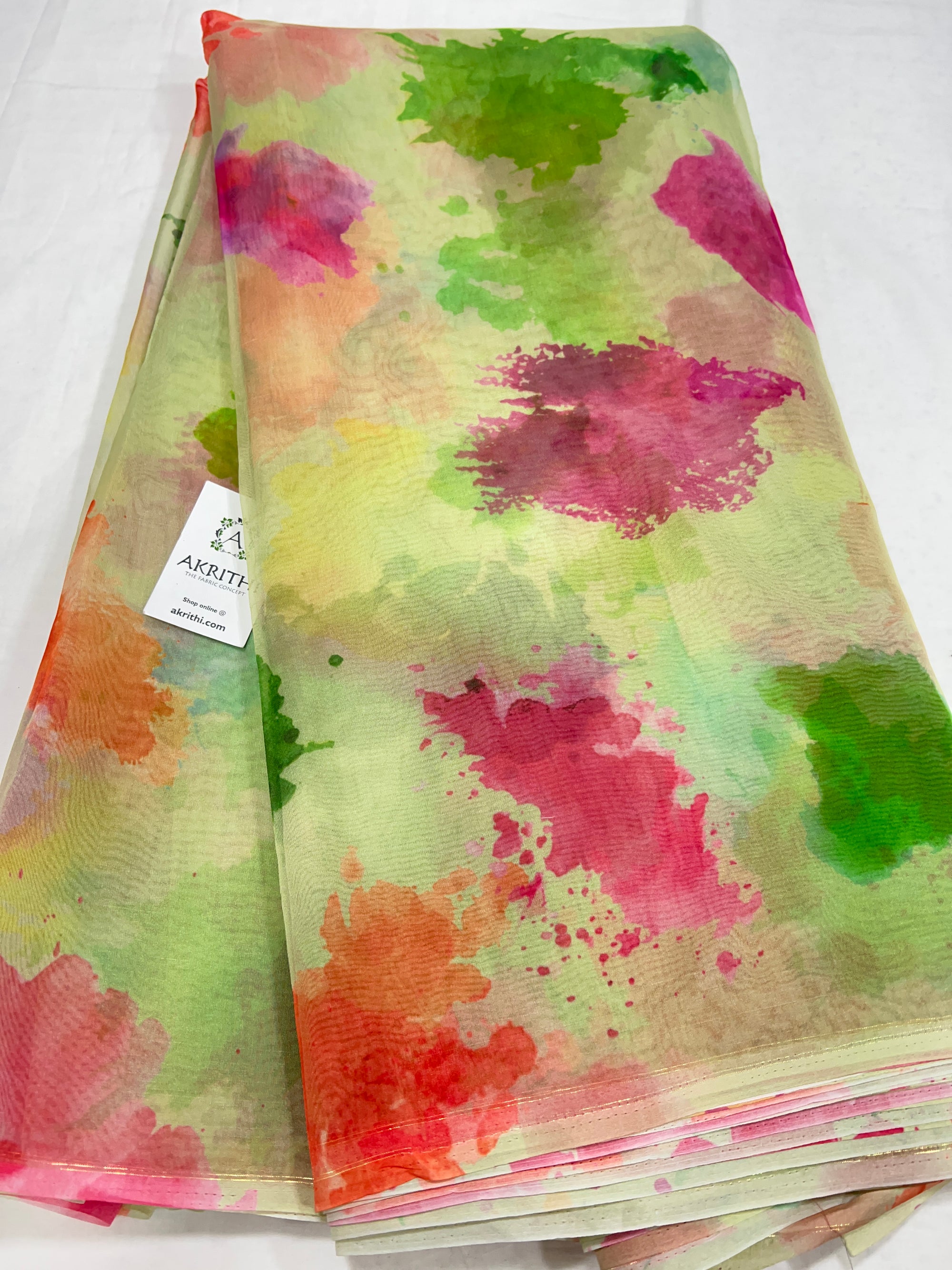 Printed organza fabric