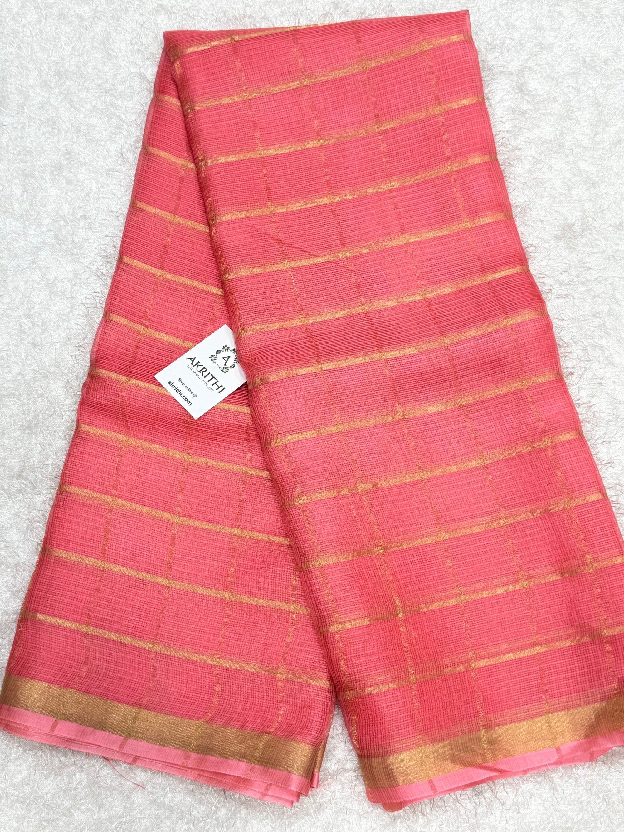 Pure kota silk saree with zari checks