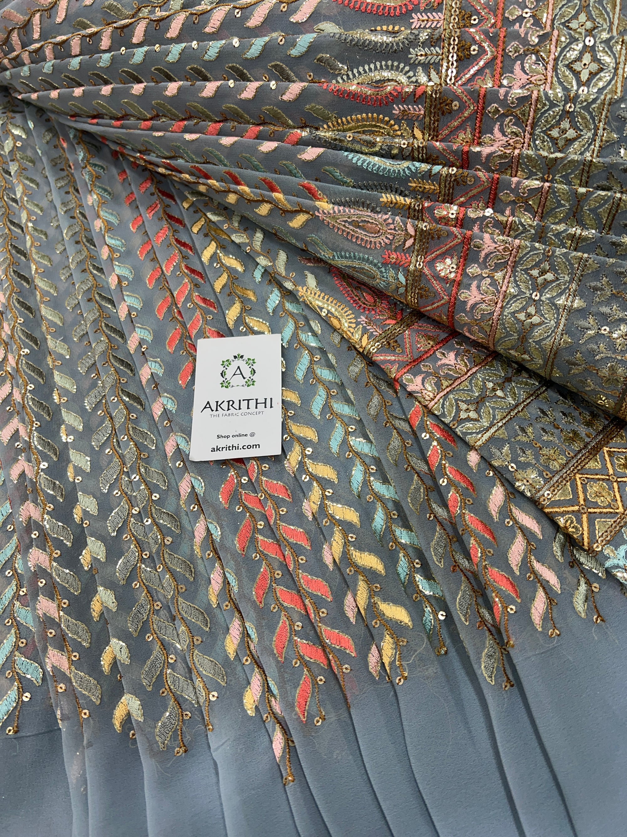 Heavy Embroidered georgette fabric