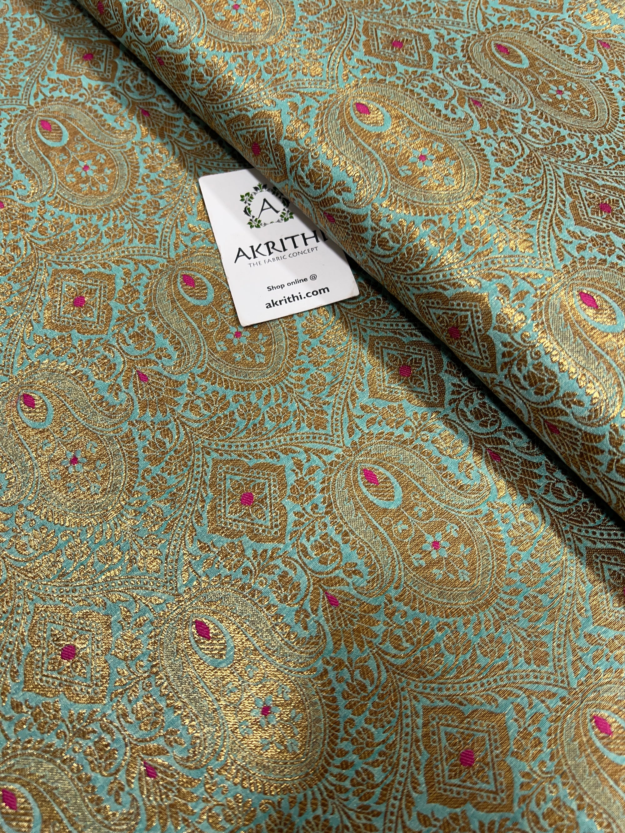 Pure Banarasi brocade fabric 75 cms cut