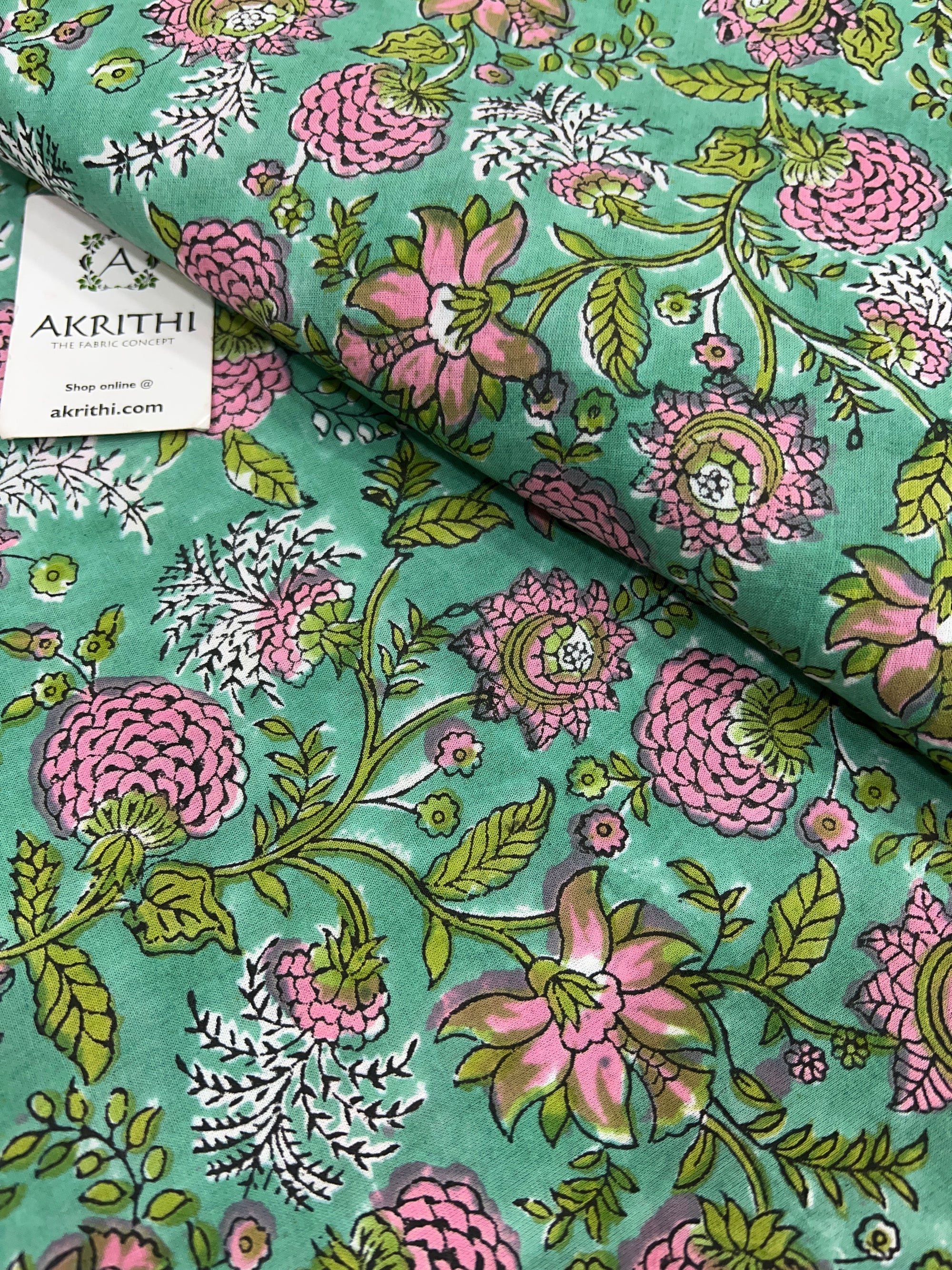 Hand block Printed pure cotton fabric