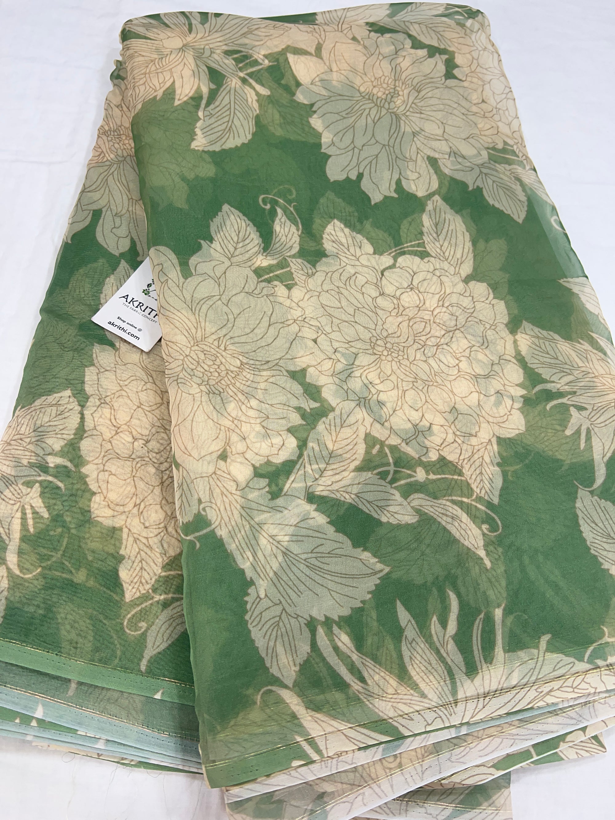 Digital floral Printed organza fabric