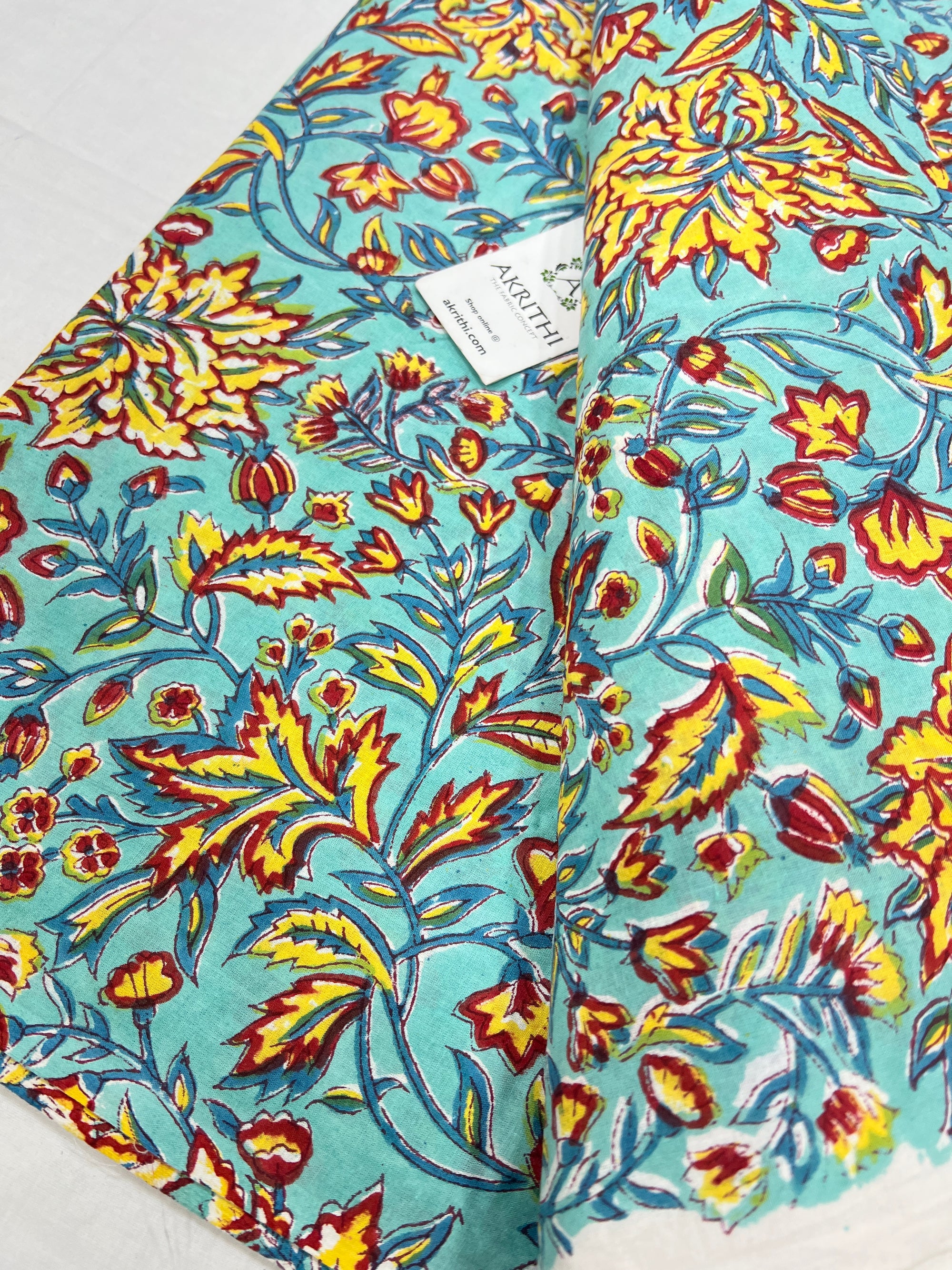 Hand block Printed pure cotton fabric