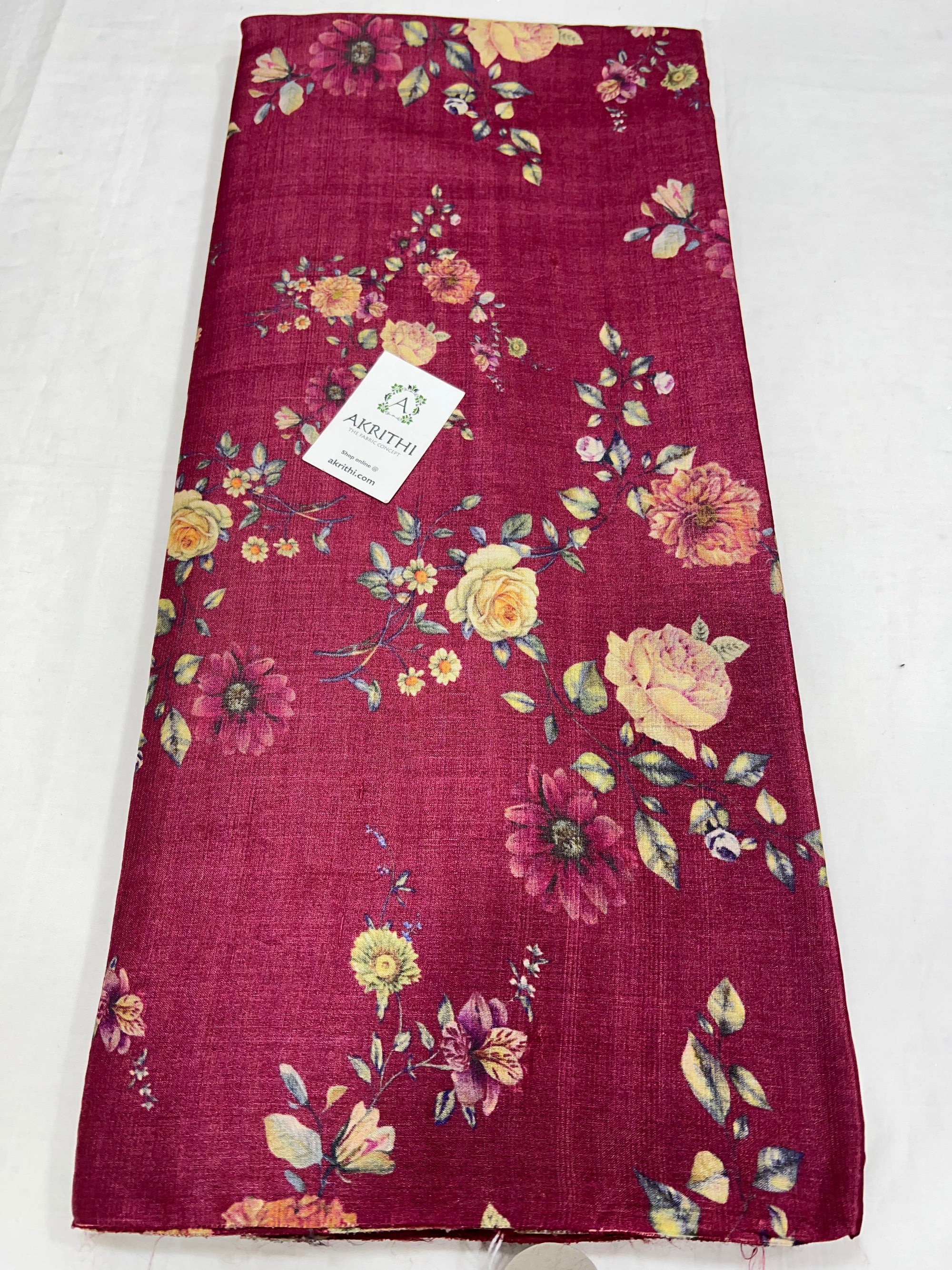 Digital Printed handloom pure tussar silk fabric