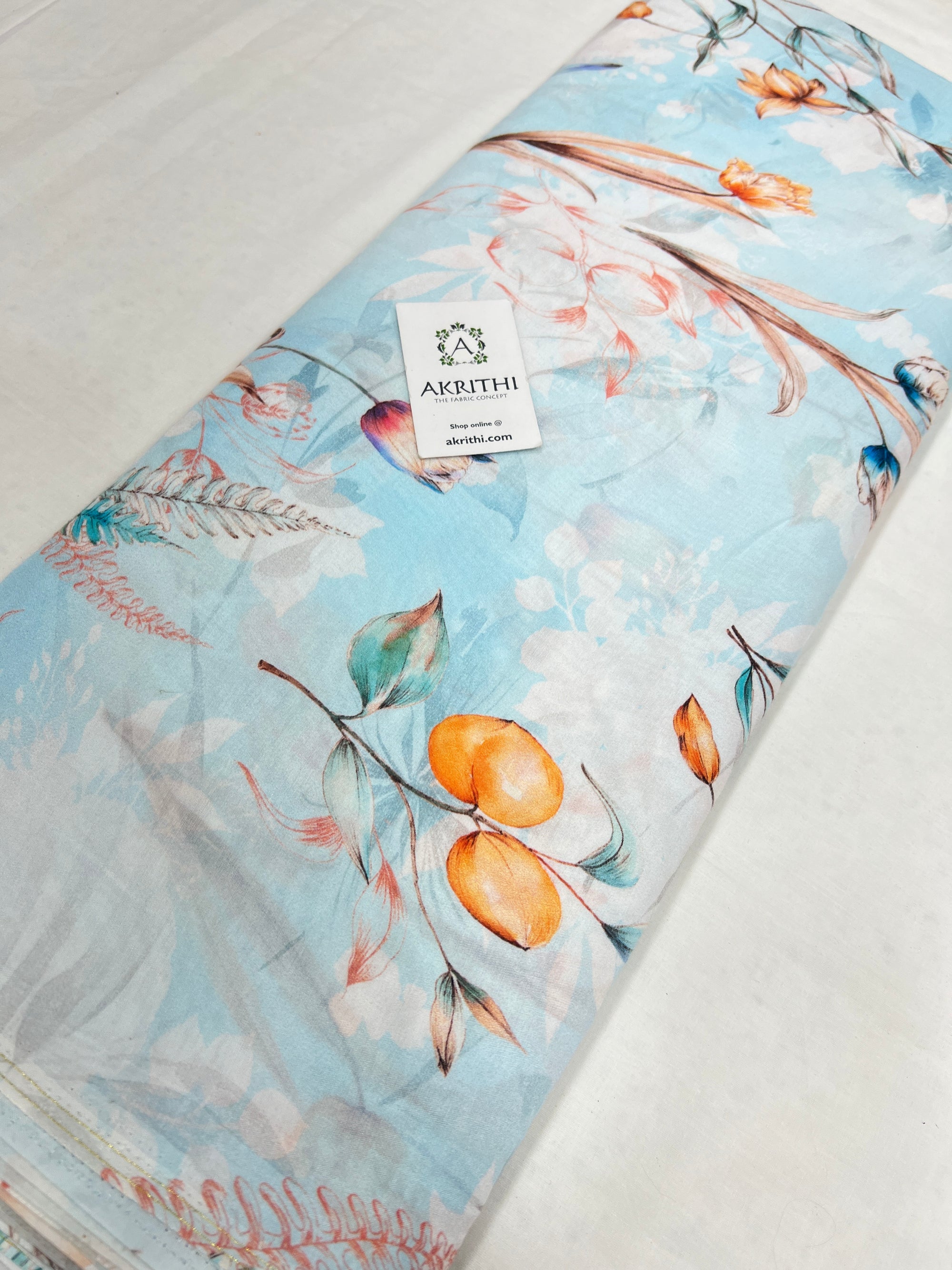 Printed pure muslin fabric