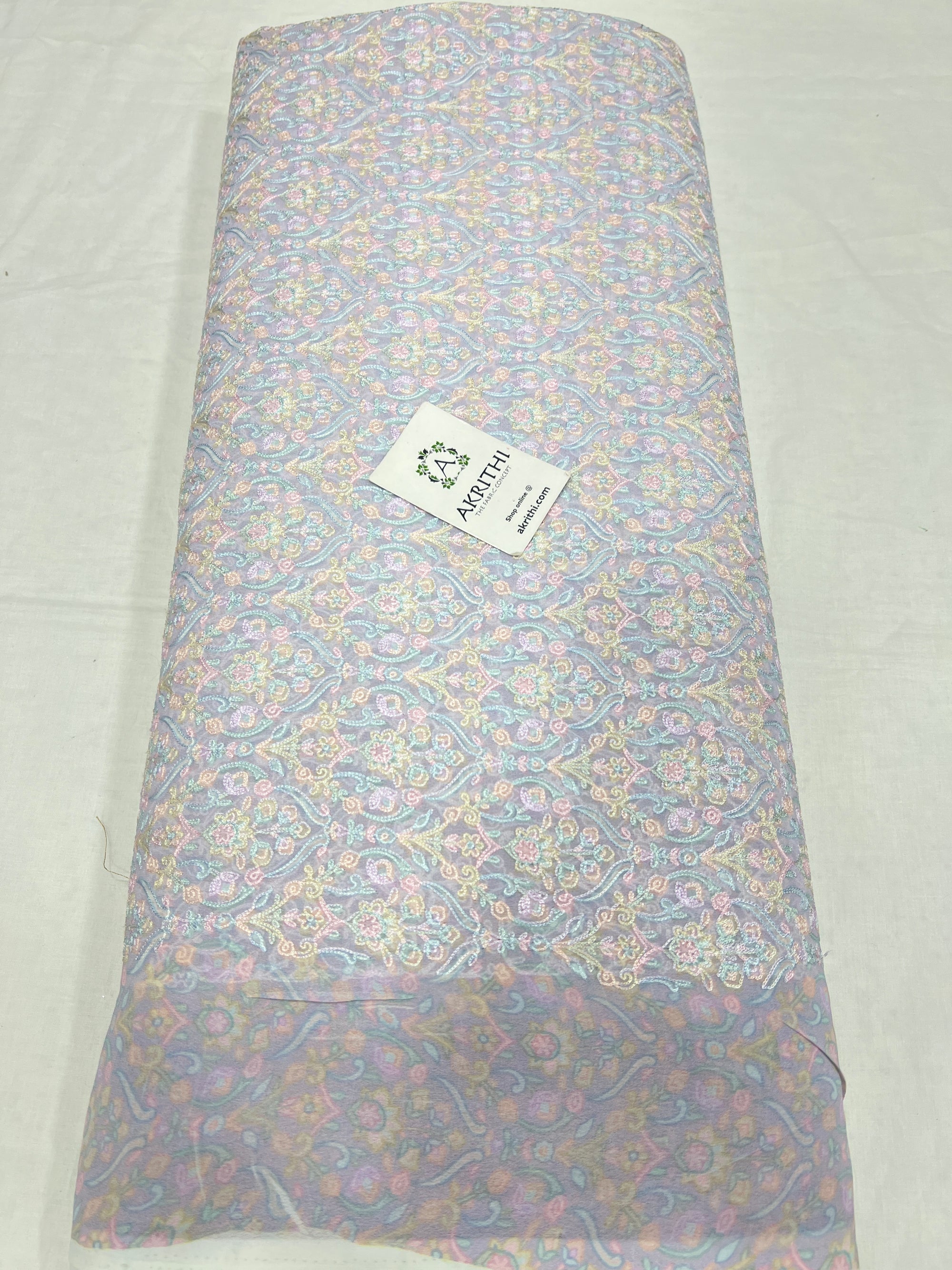 Embroidered organza fabric