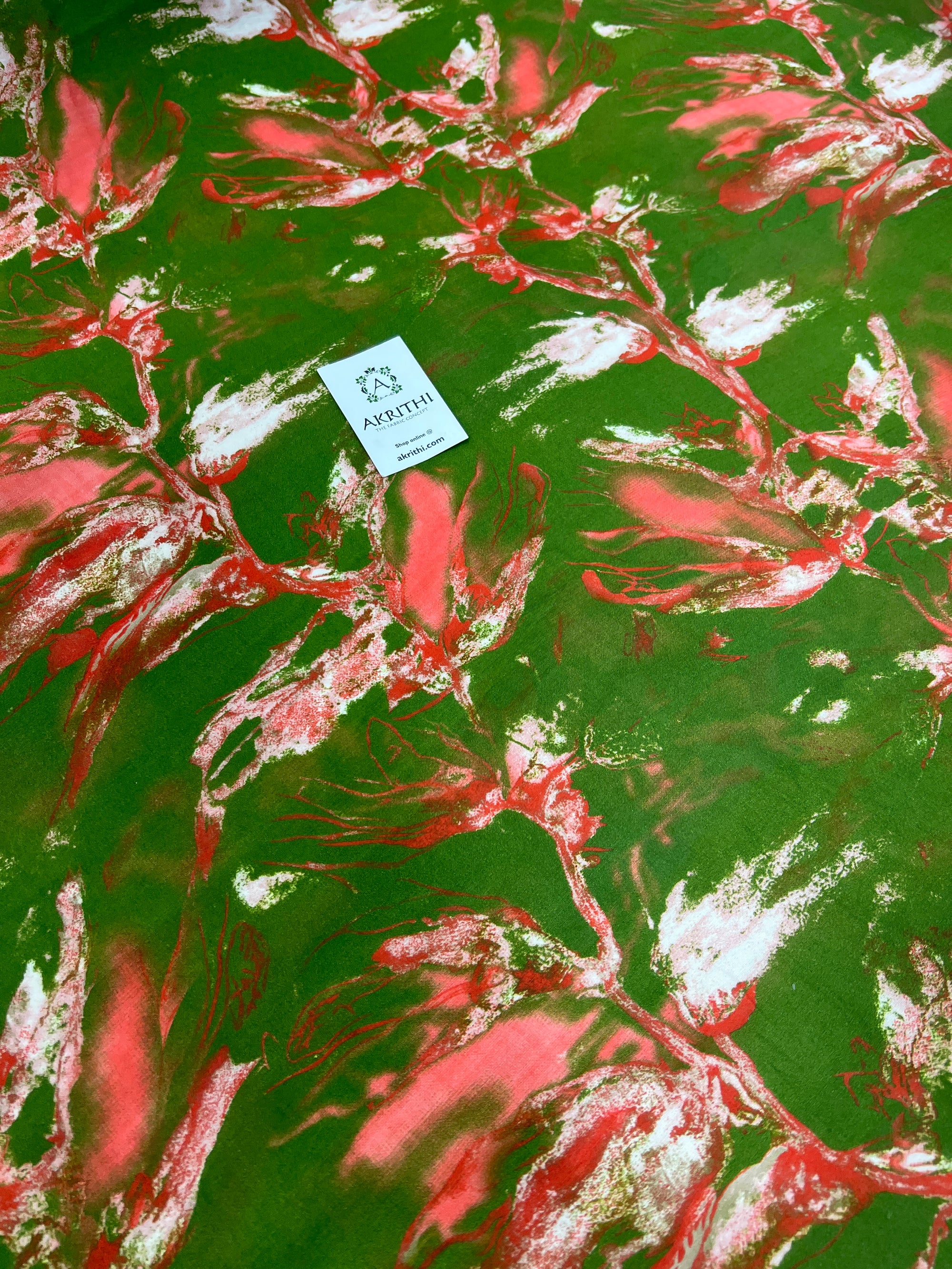 Printed pure muslin fabric