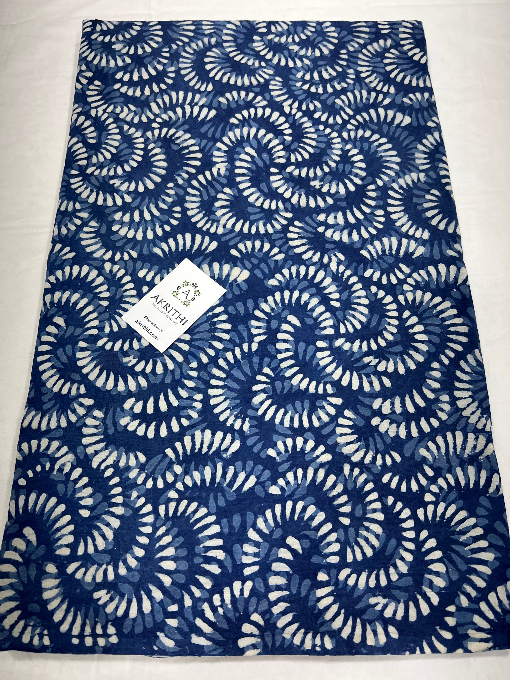 Indigo Printed pure cotton fabric