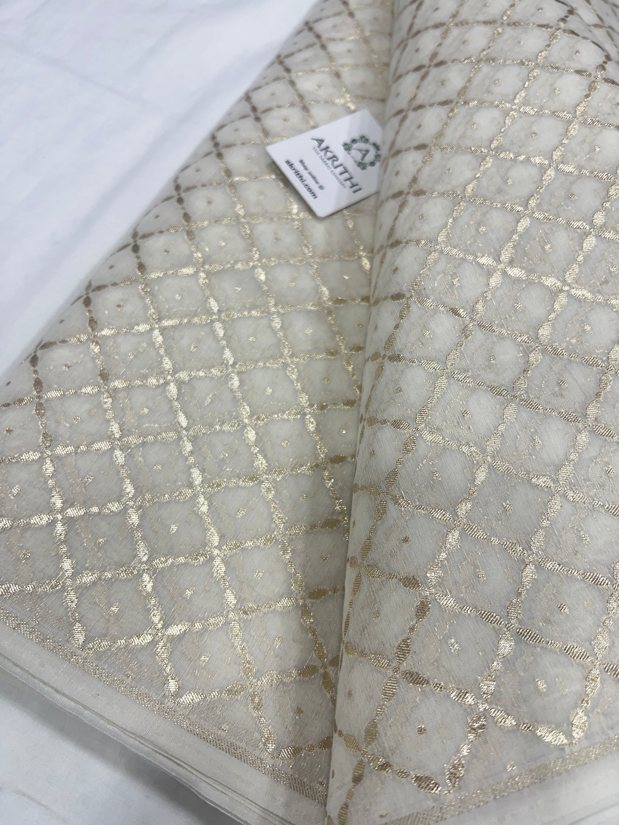 Dyeable banarasi Handloom chanderi lurex fabric