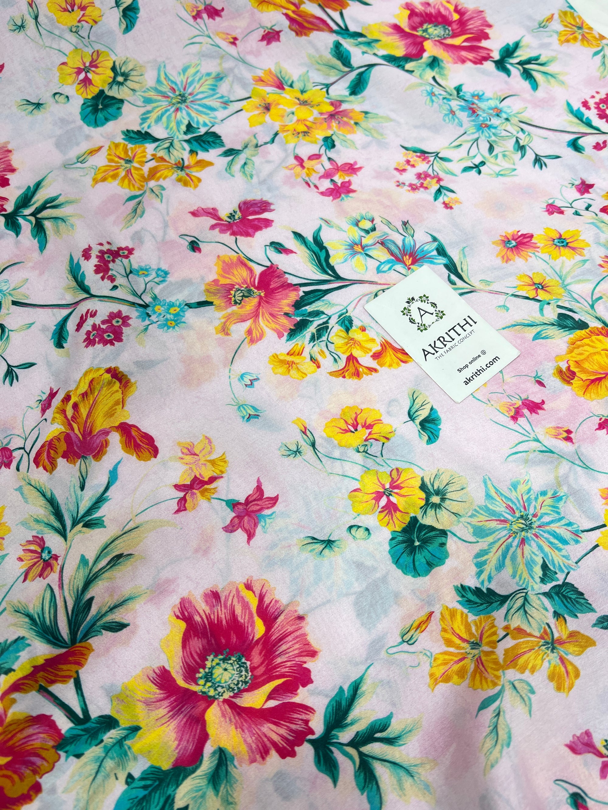 Printed pure muslin fabric