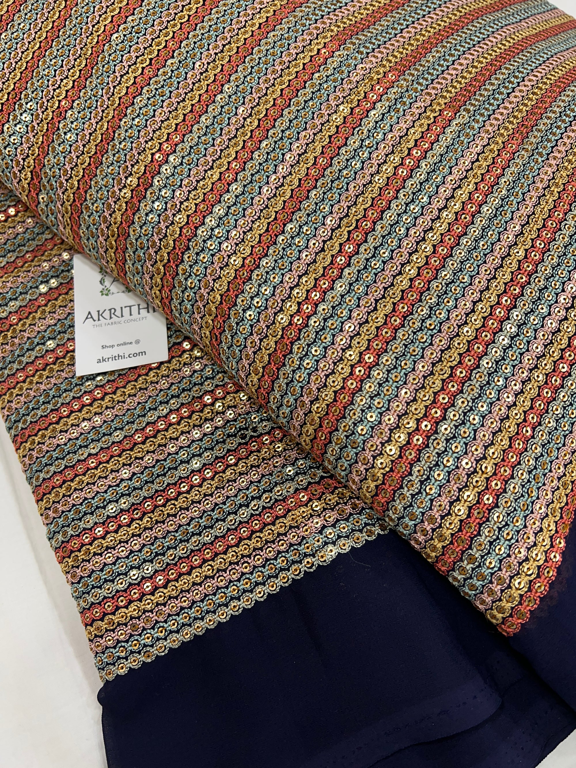 Heavy Embroidered georgette fabric