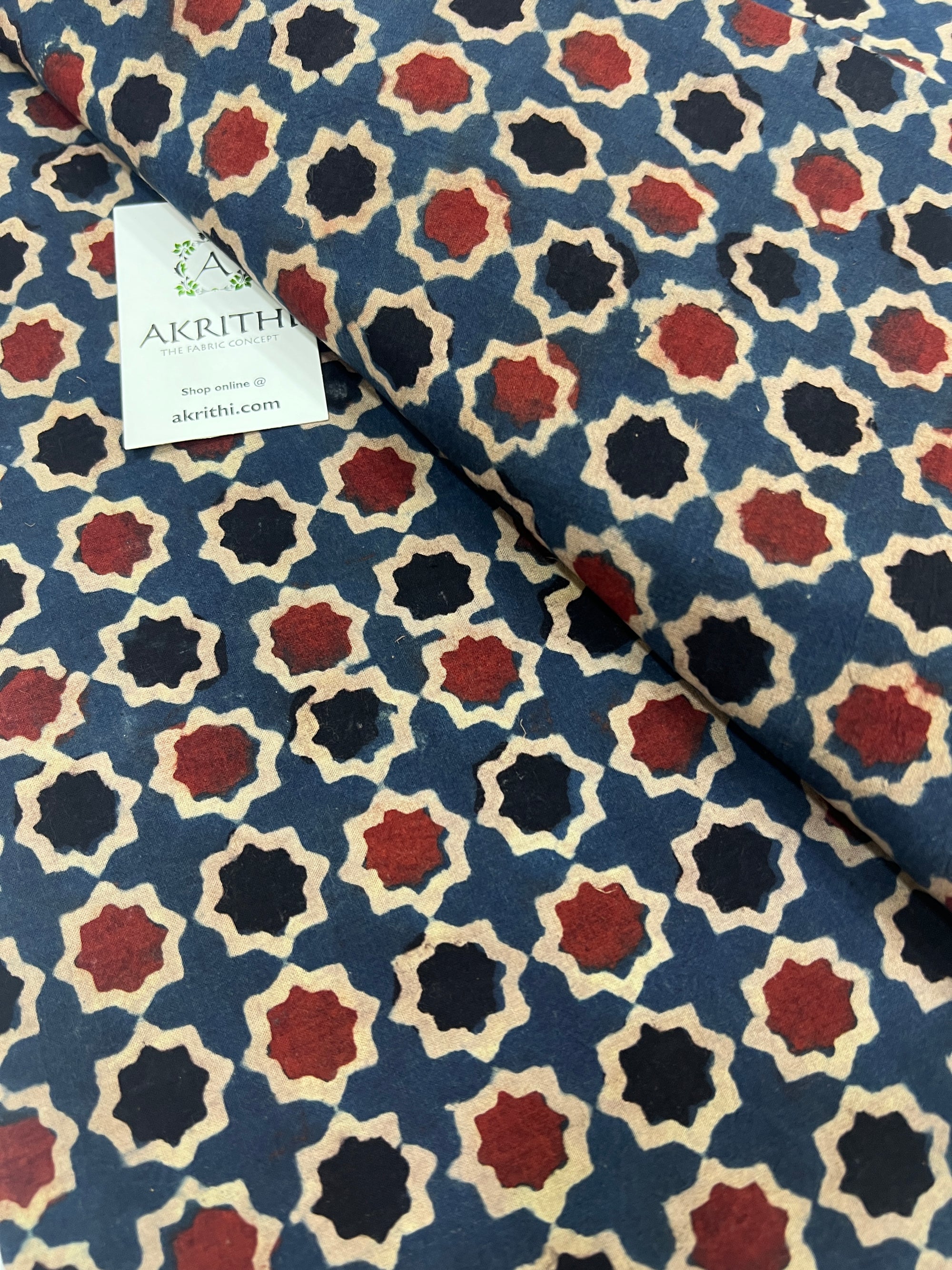 Ajrakh pure cotton fabric