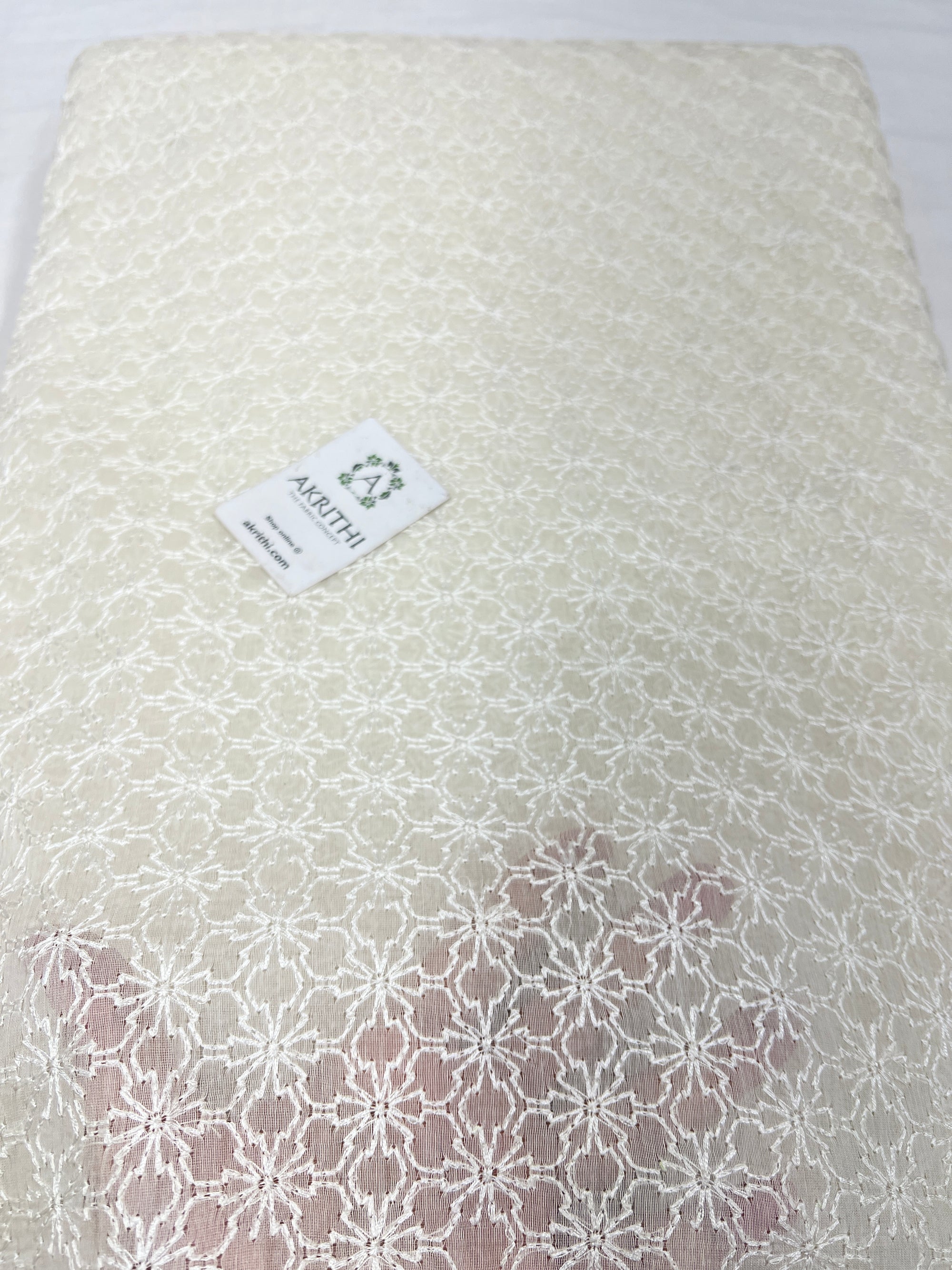 HANDLOOM MUL CHANDERI EMBROIDERED FABRIC