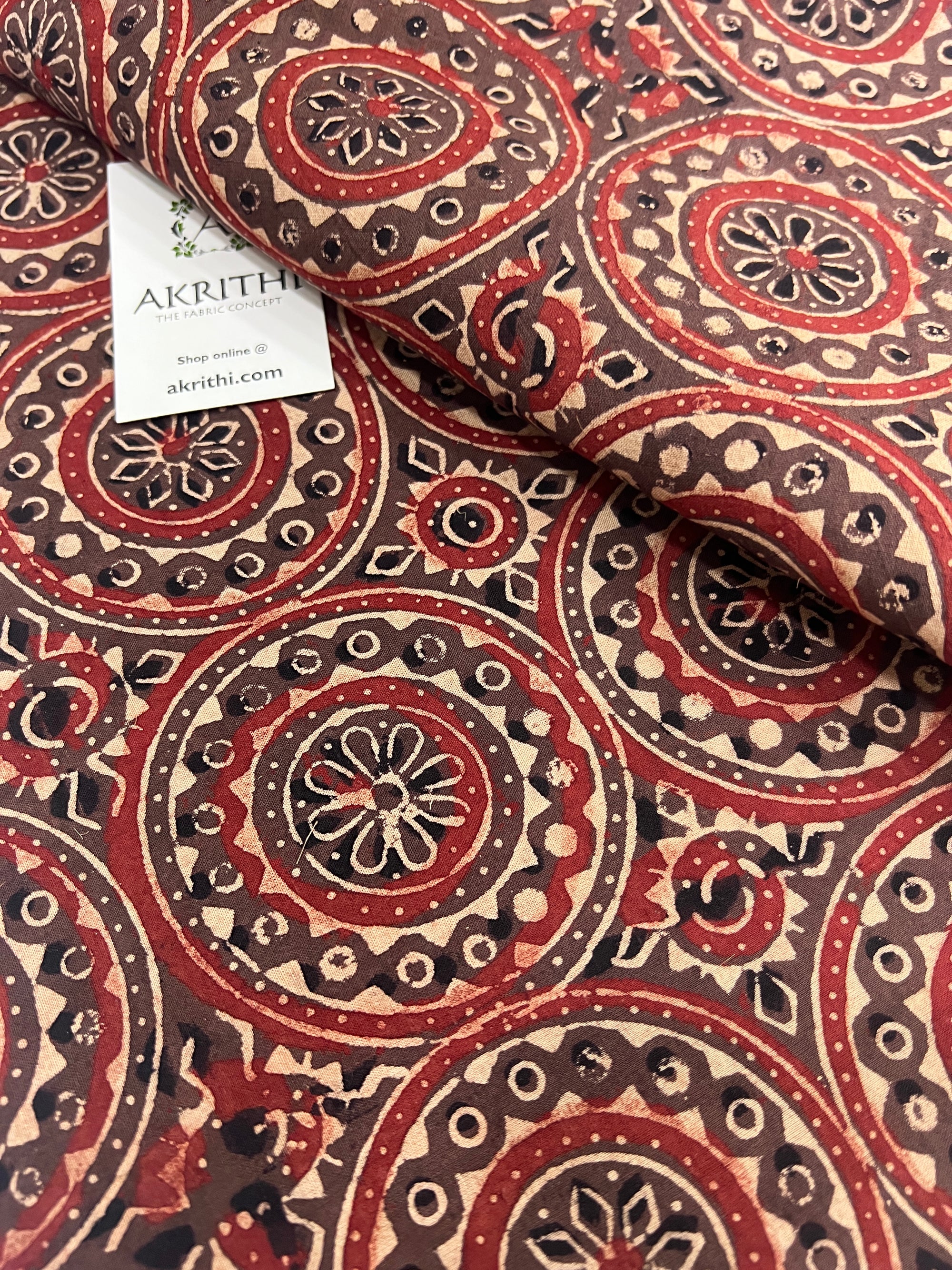 Ajrakh pure cotton fabric