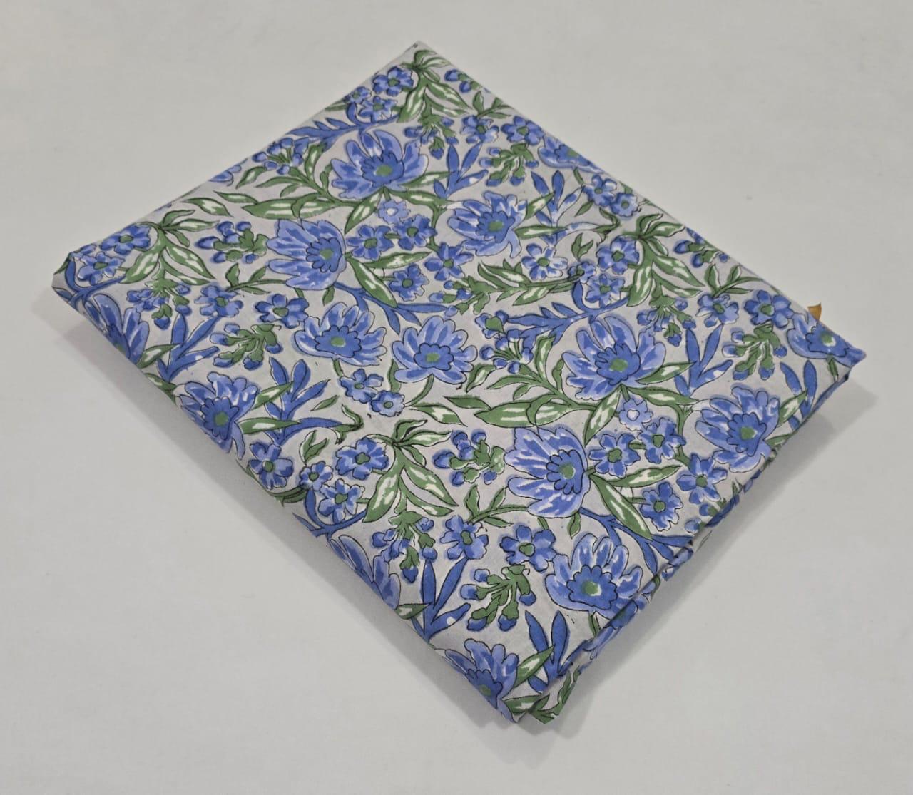 Hand block printed pure cotton fabric