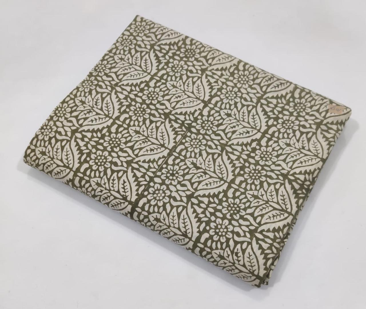 Hand block printed pure cotton fabric