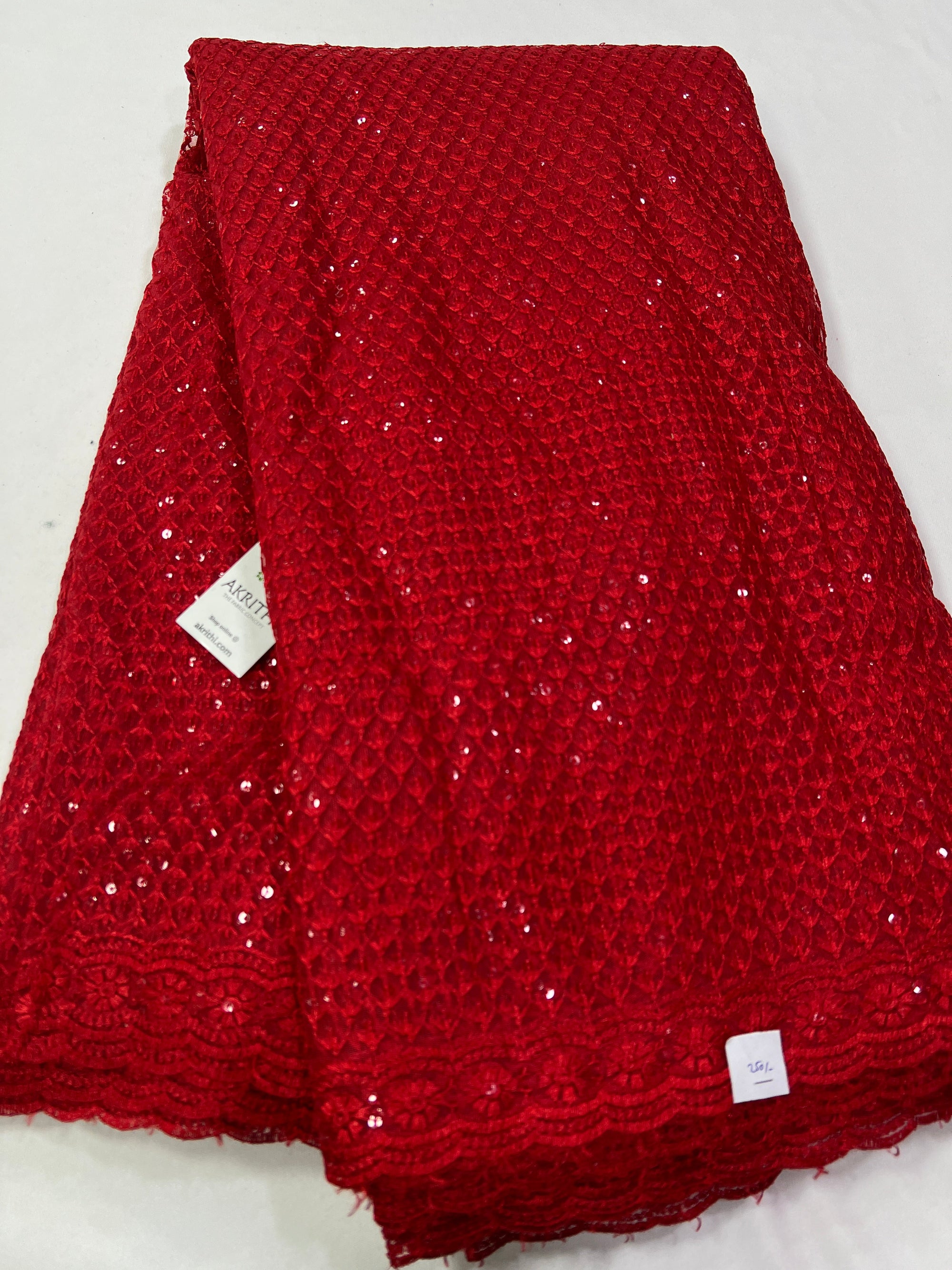 Embroidery on net fabric