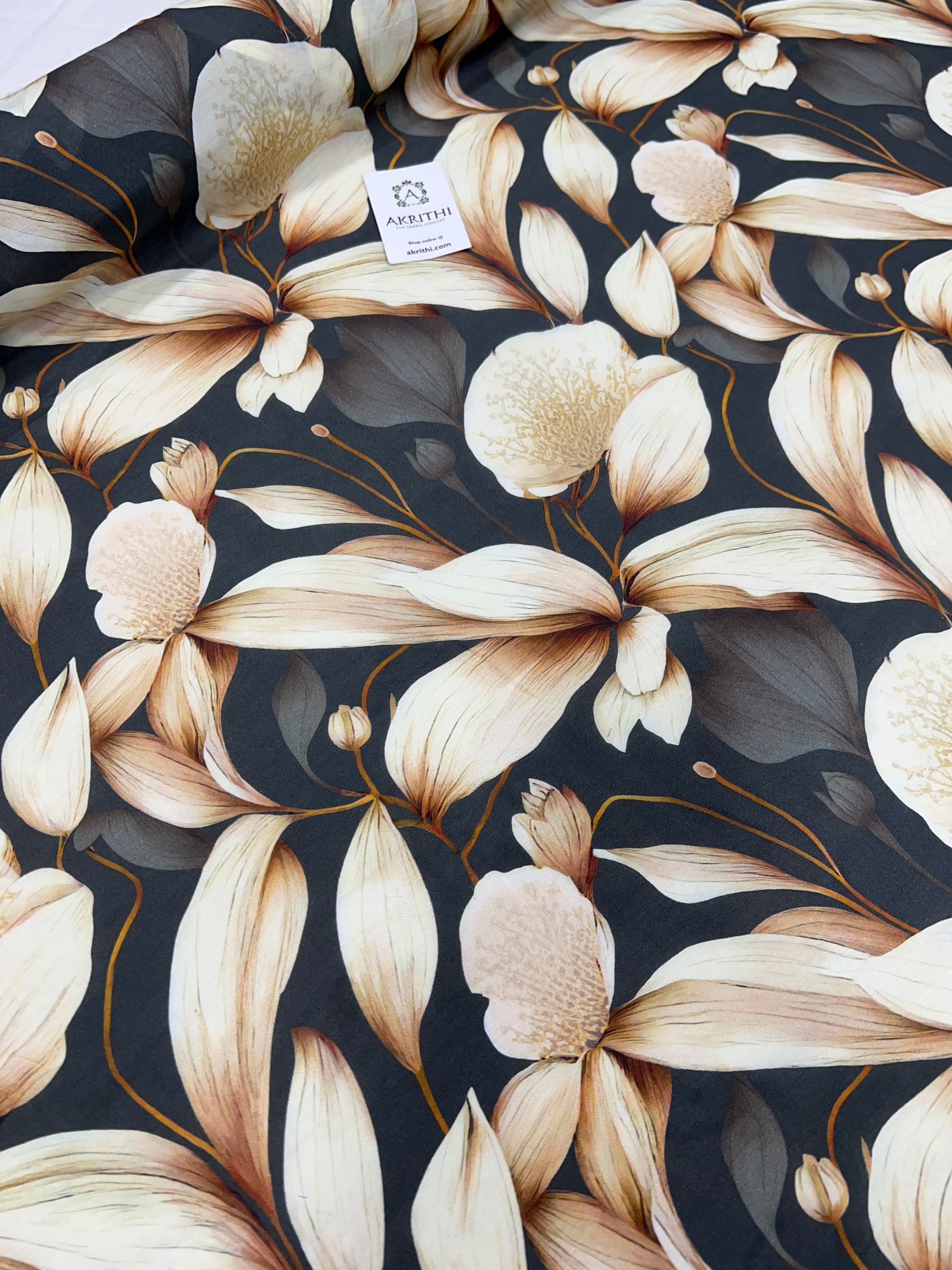 Printed pure muslin fabric