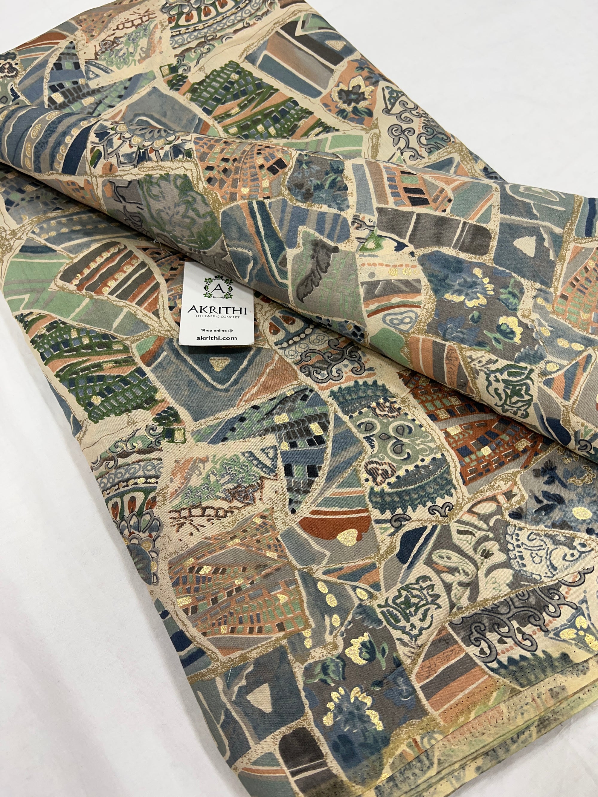 Printed viscose silk fabric