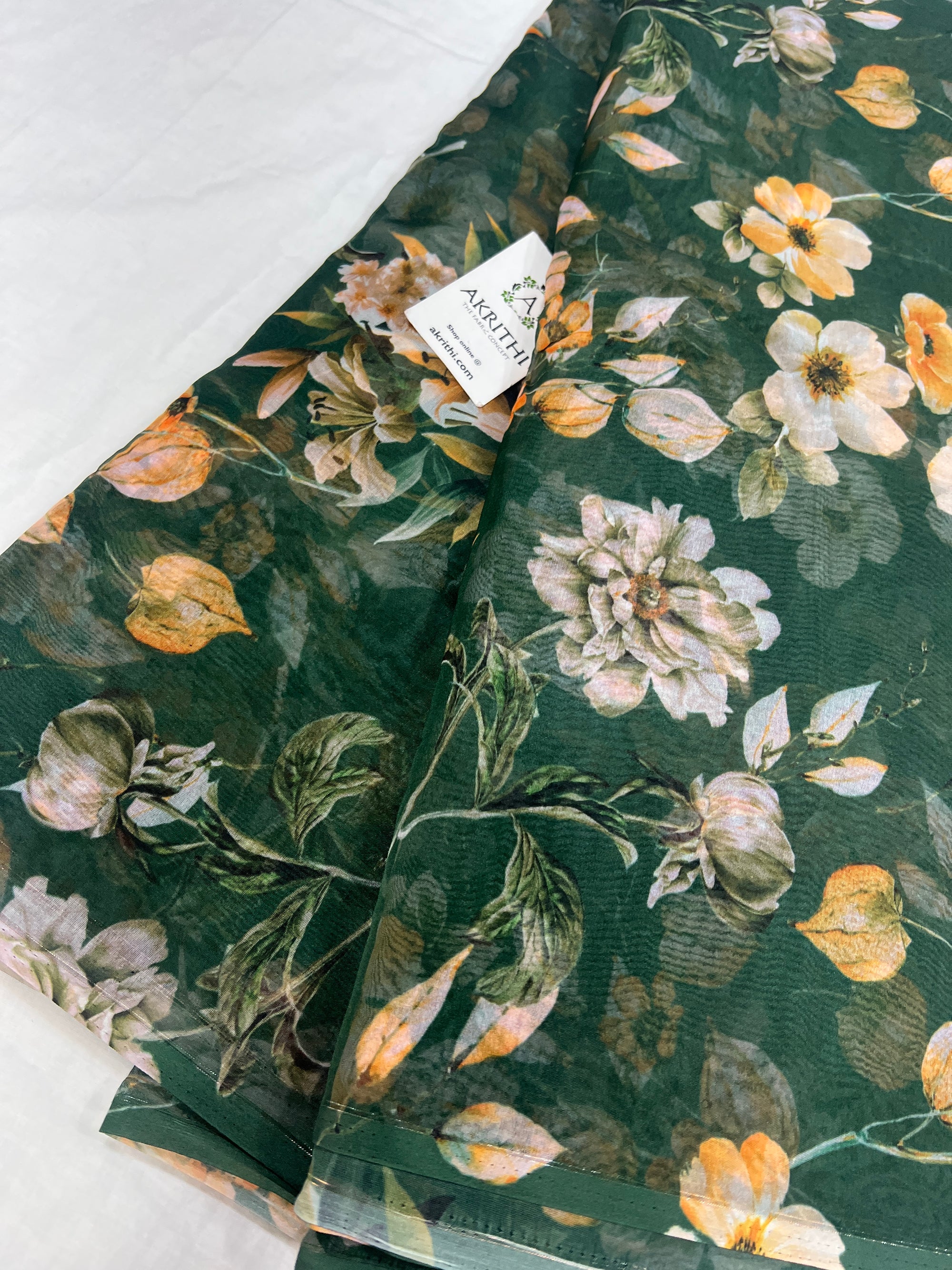 Digital floral Printed organza fabric