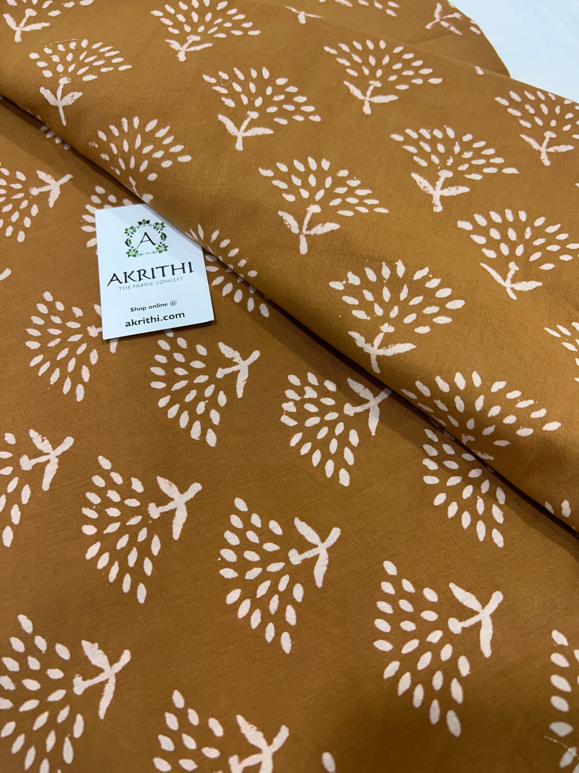 Dabu block Printed pure cotton fabric 90 CM CUT