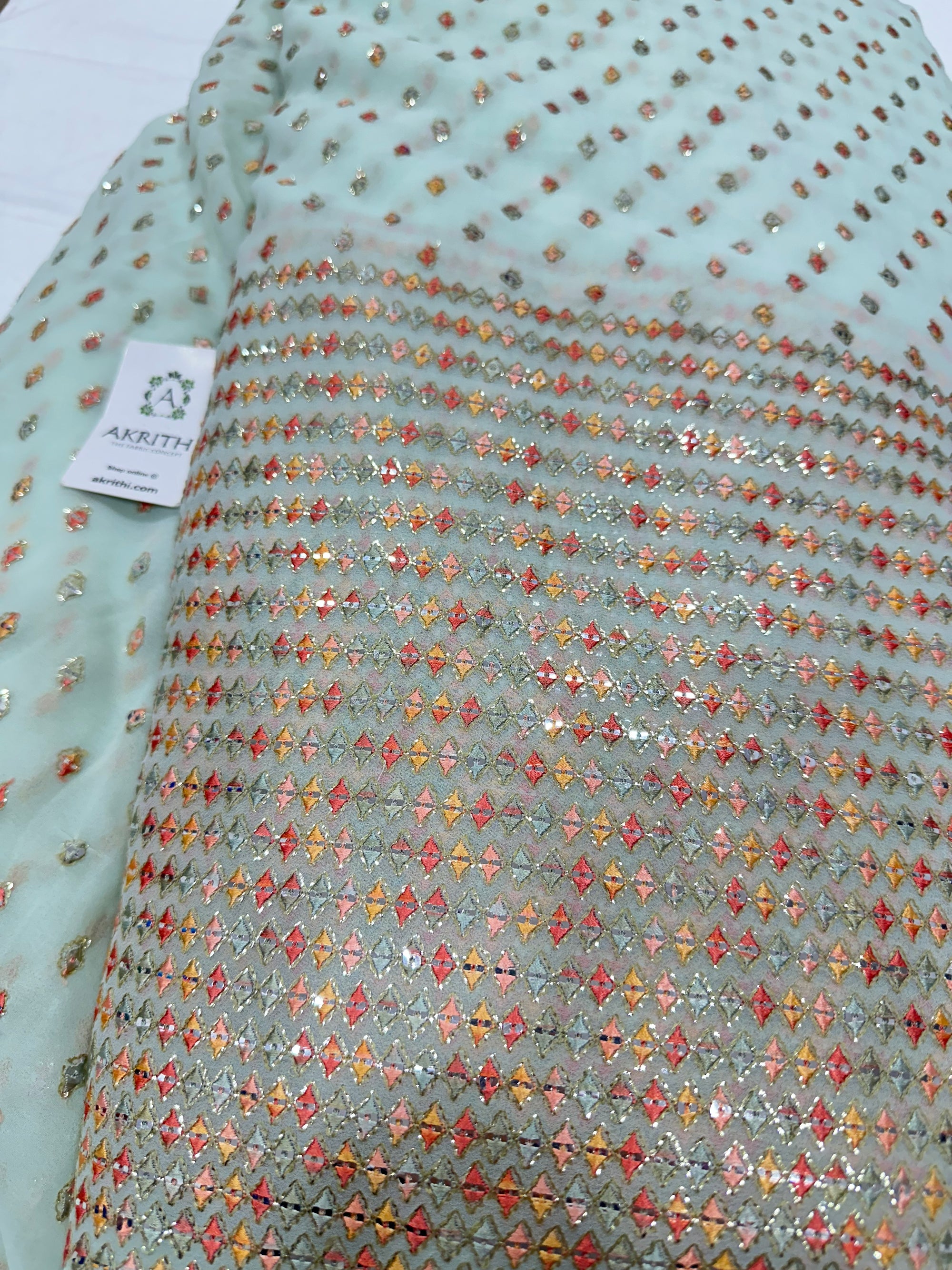 Heavy Embroidered georgette fabric