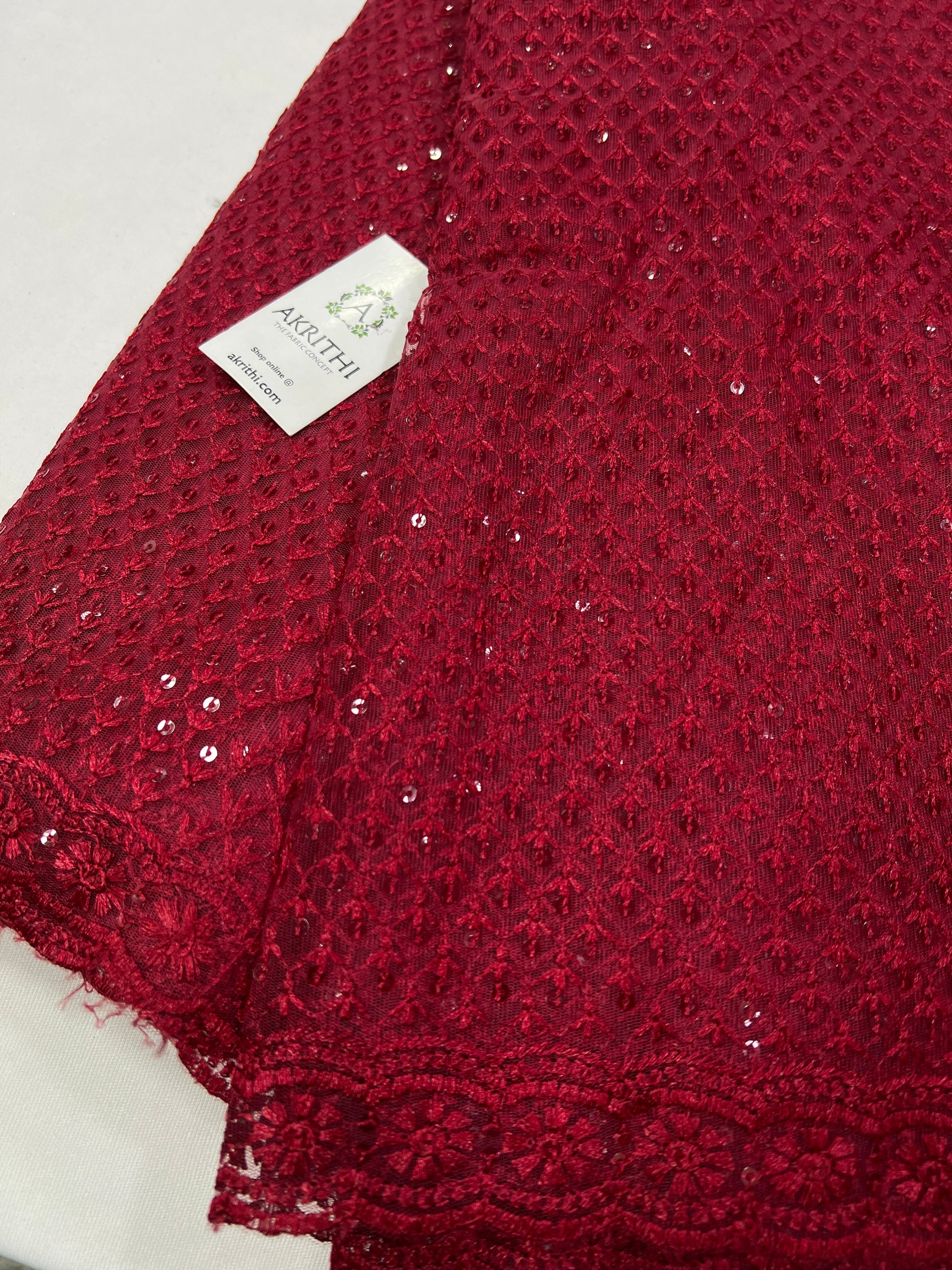 Embroidery on net fabric