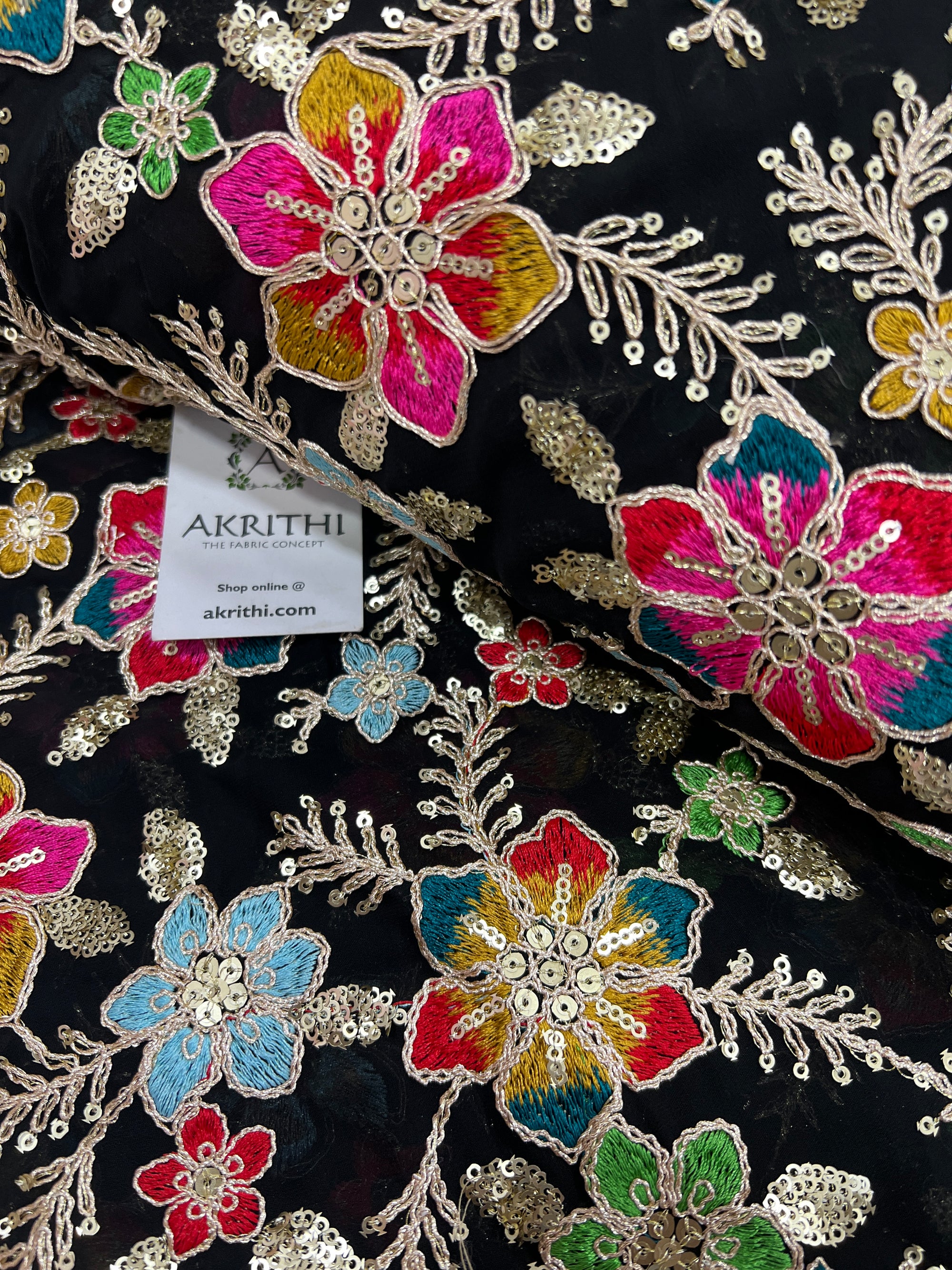 Embroidered Georgette fabric