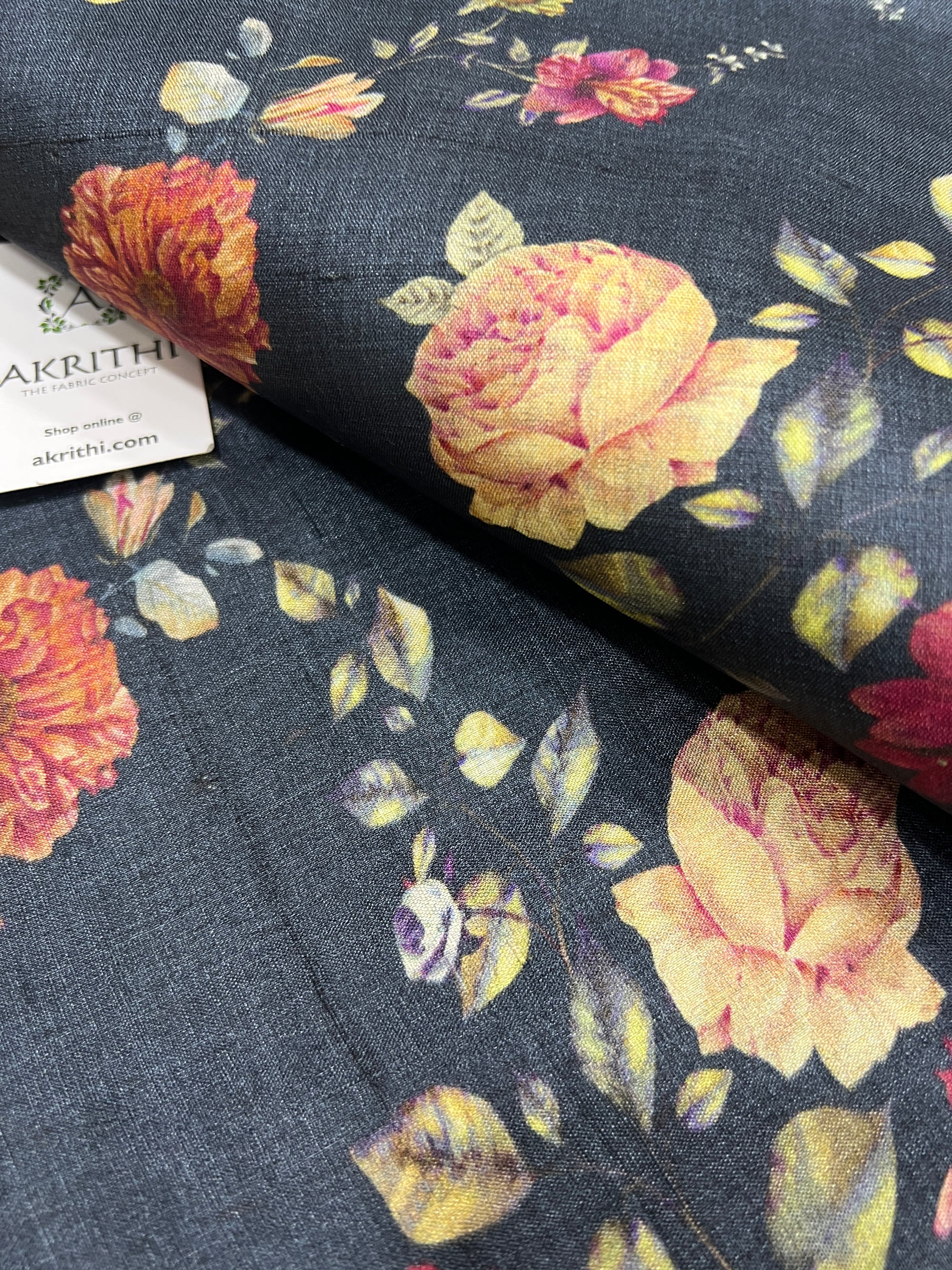 Digital Printed handloom pure tussar silk fabric