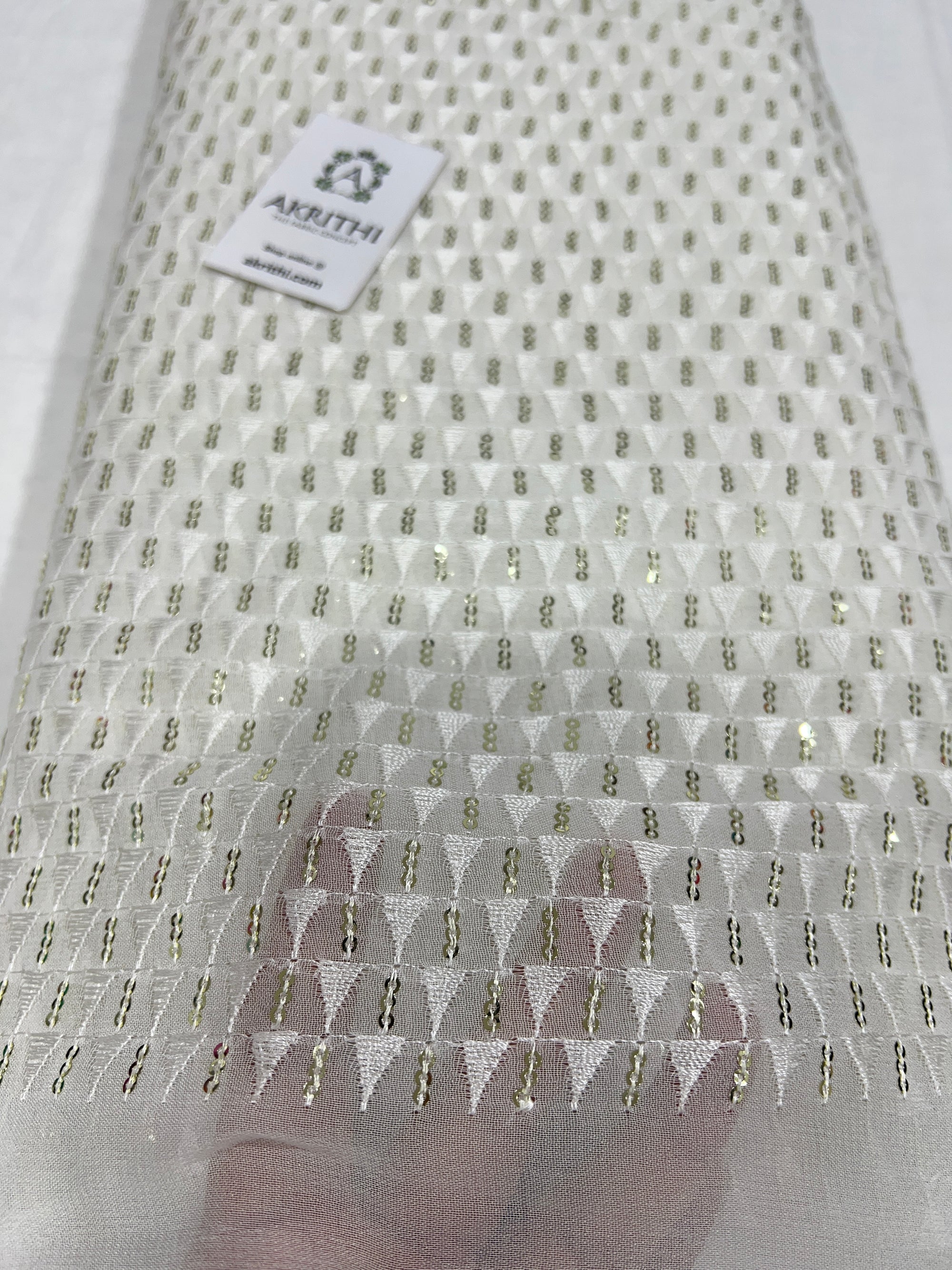 Dyeable Embroidered Georgette fabric