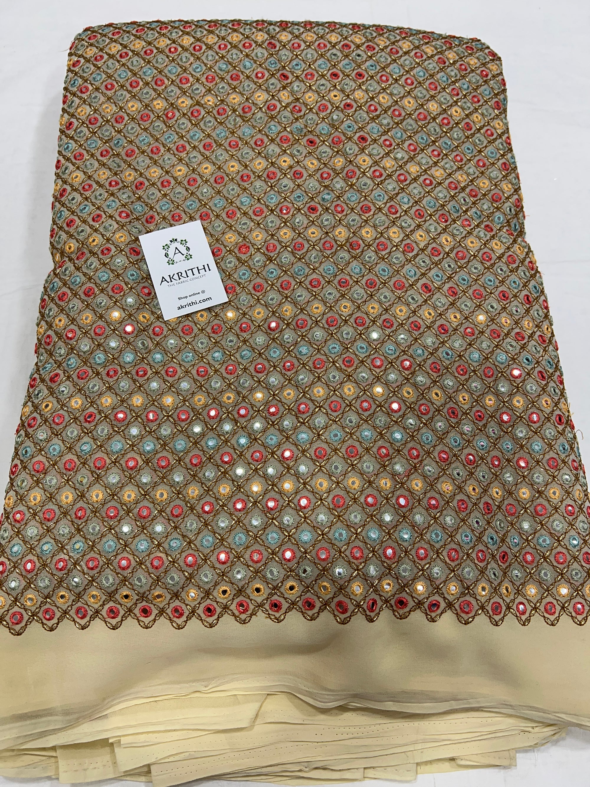Heavy Embroidered georgette fabric