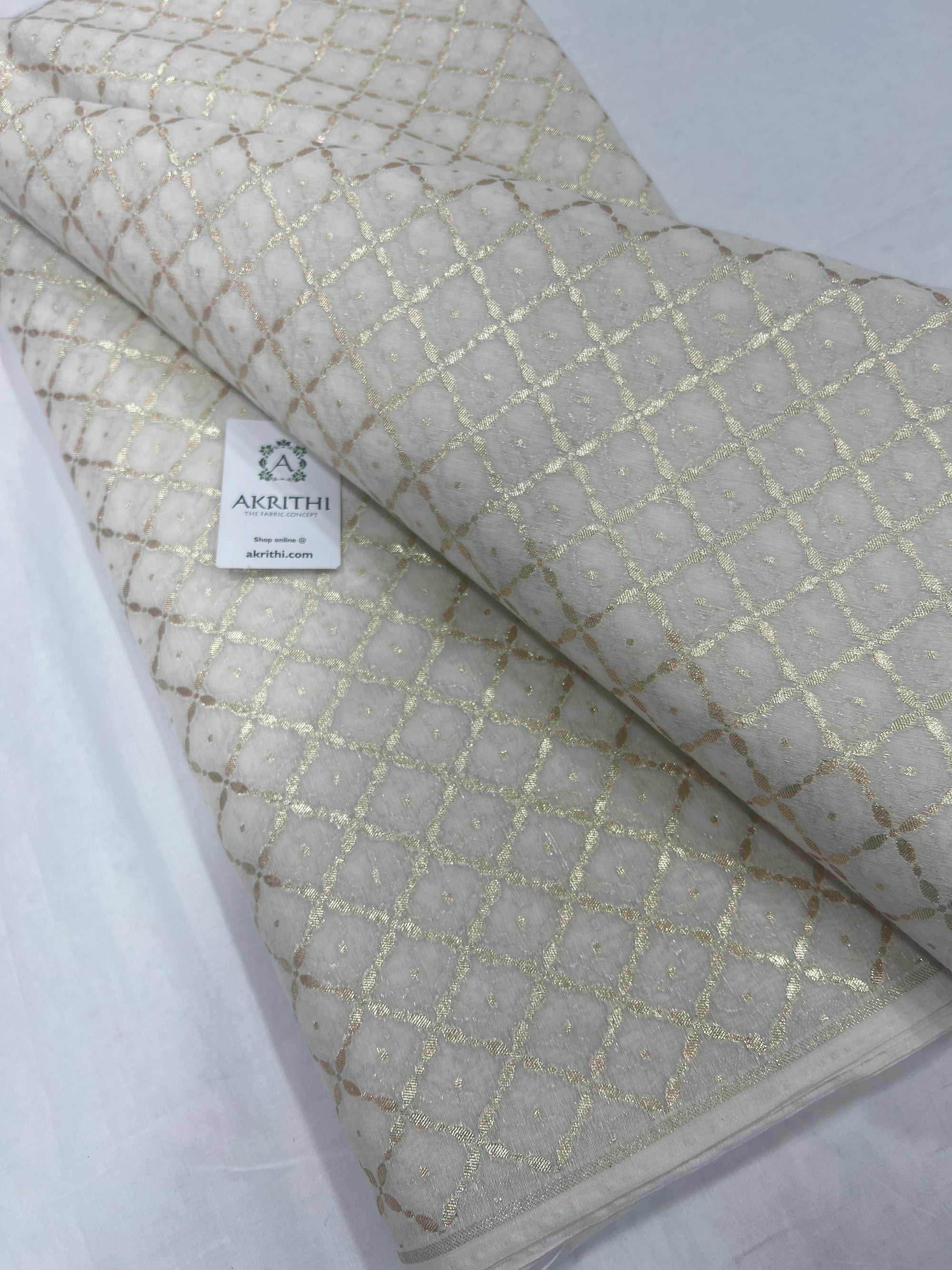 Dyeable banarasi Handloom chanderi lurex fabric