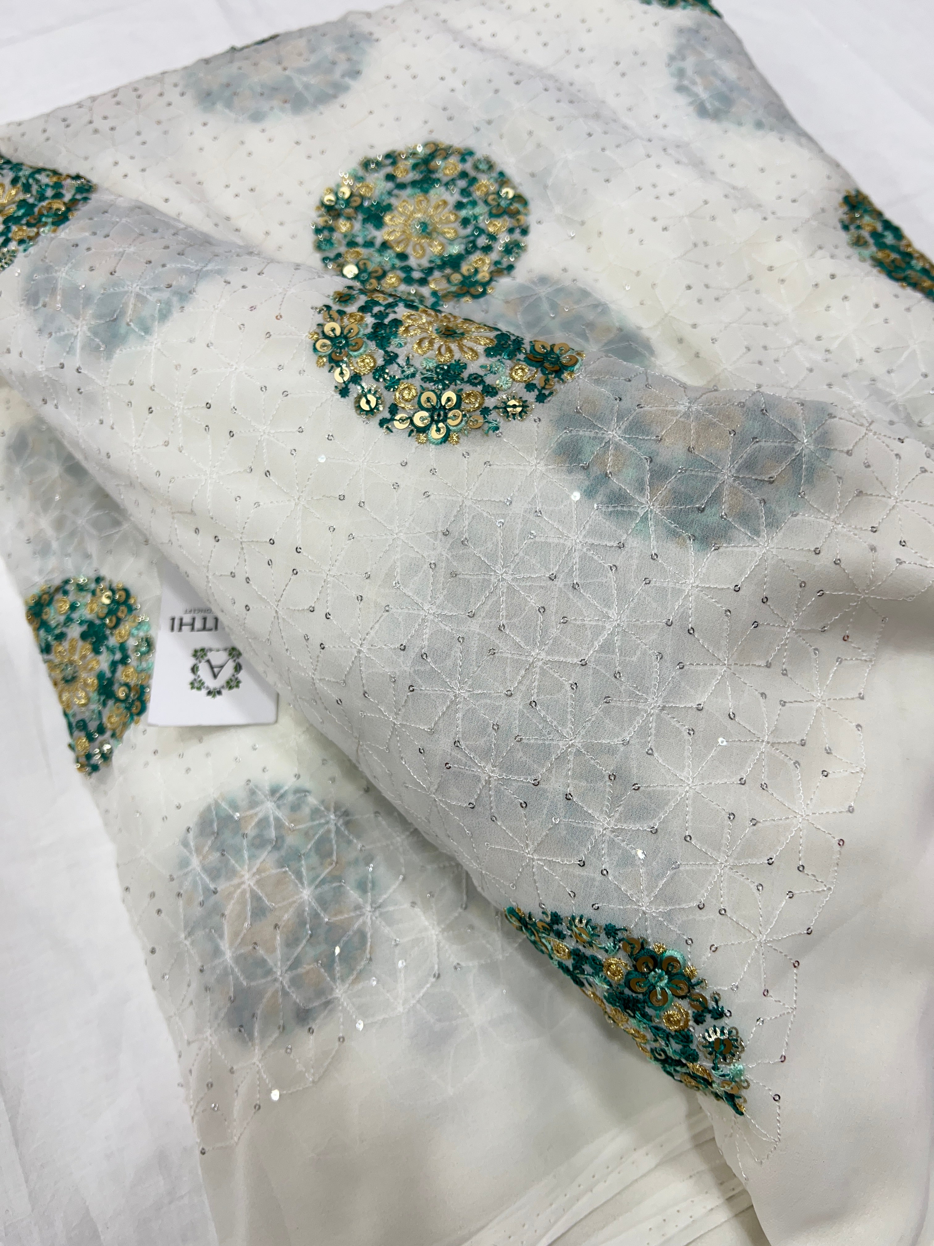 Buy embroidery fabric  Embroidered designer fabrics online – Akrithi