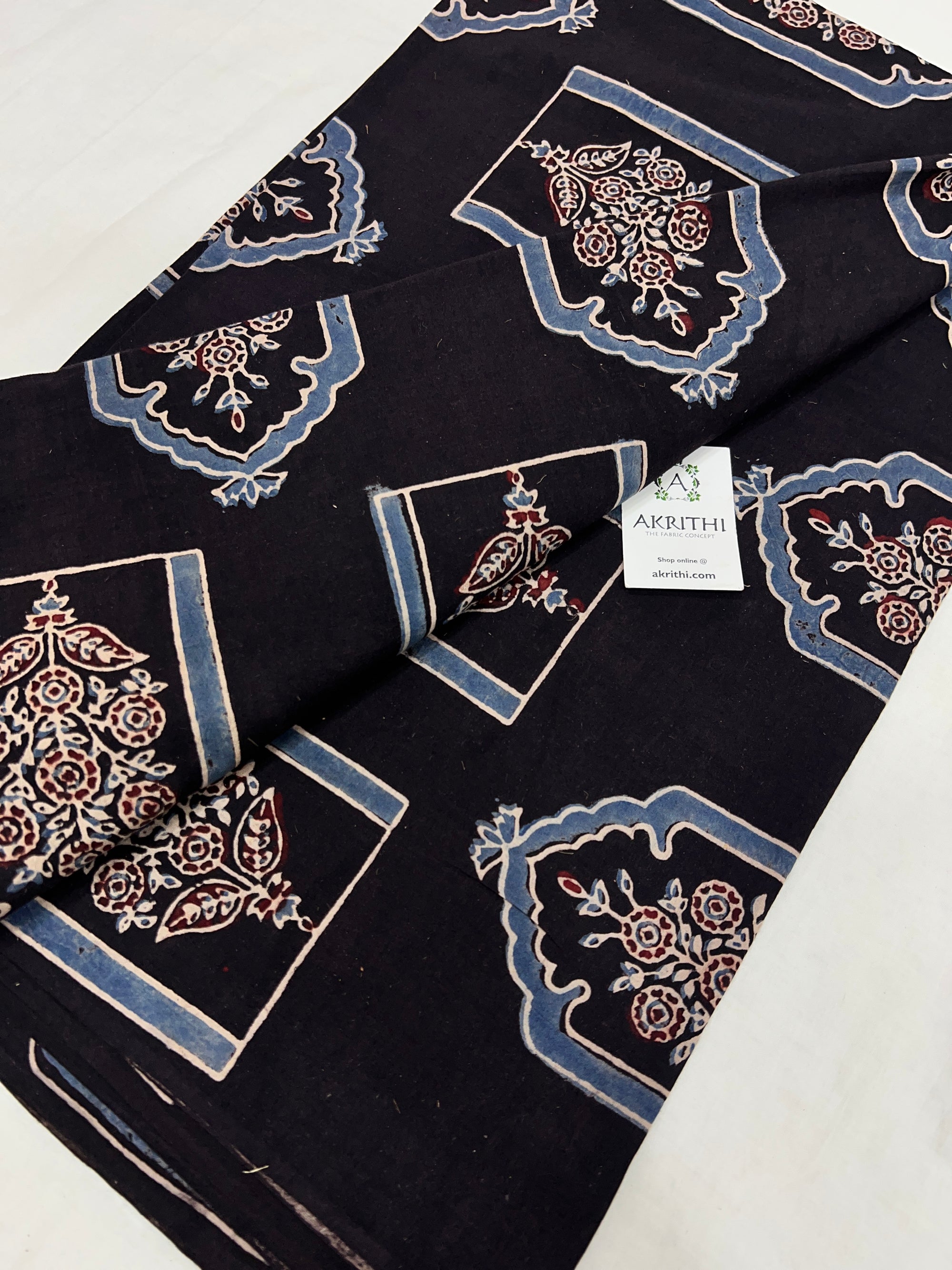 Ajrakh Printed pure cotton fabric
