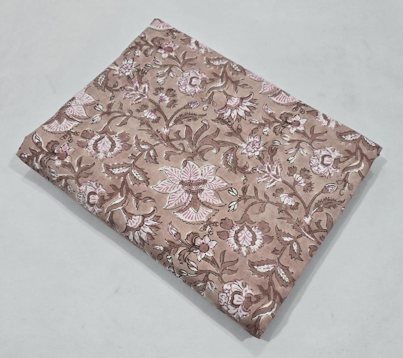 Hand block printed pure cotton fabric