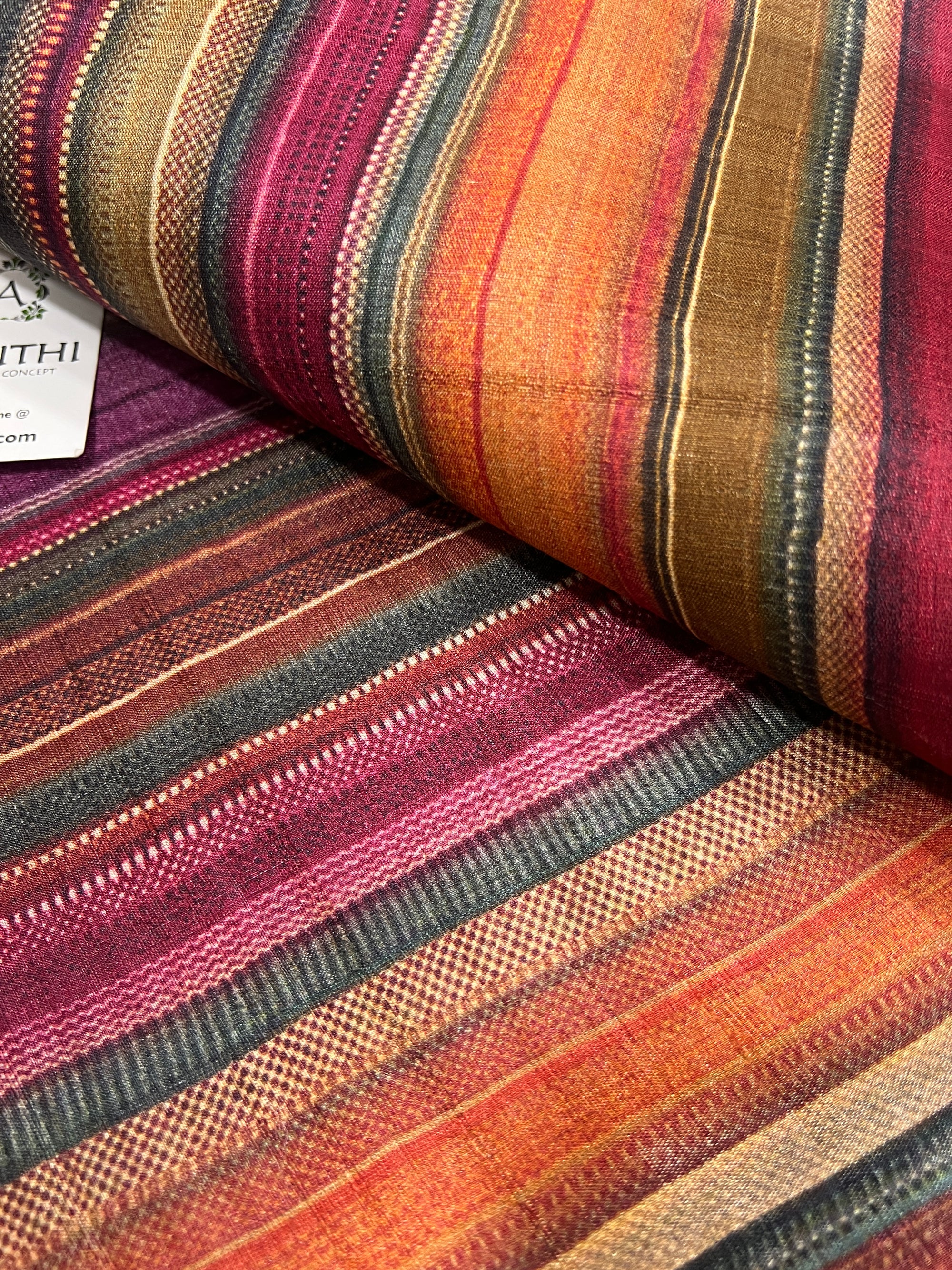 Digital Printed handloom pure tussar silk fabric