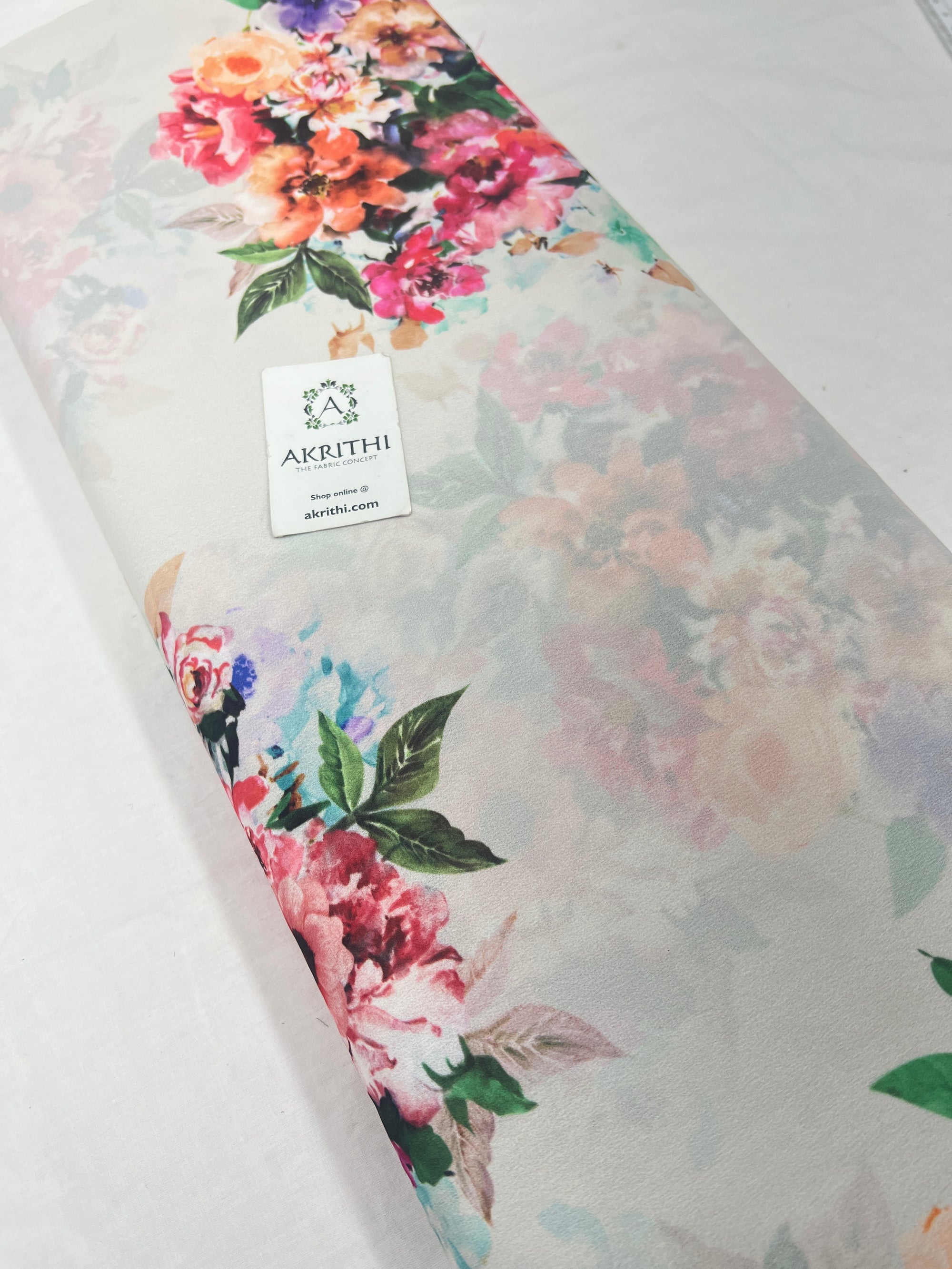 Digital floral printed georgette fabric