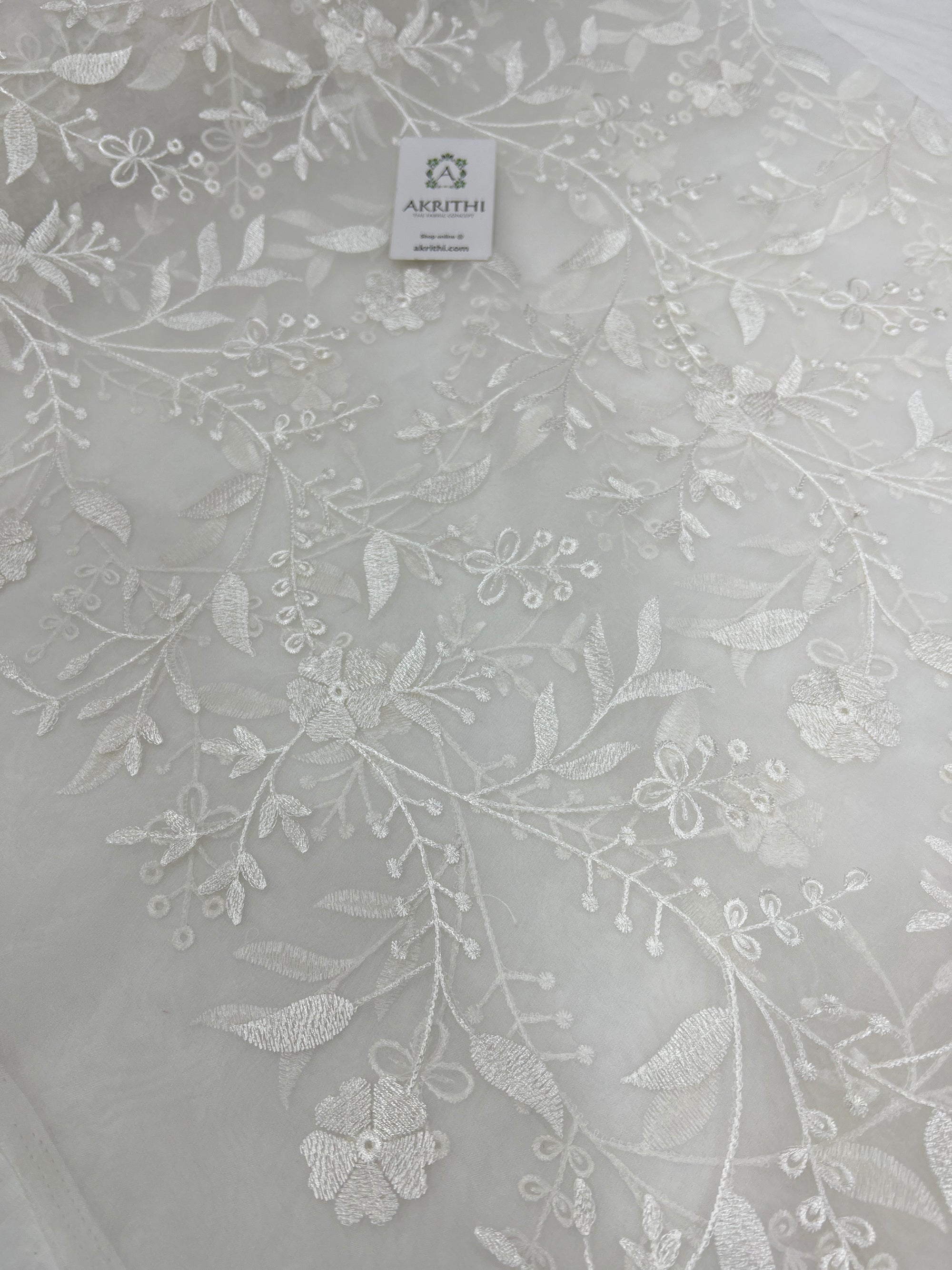 Embroidered organza fabric