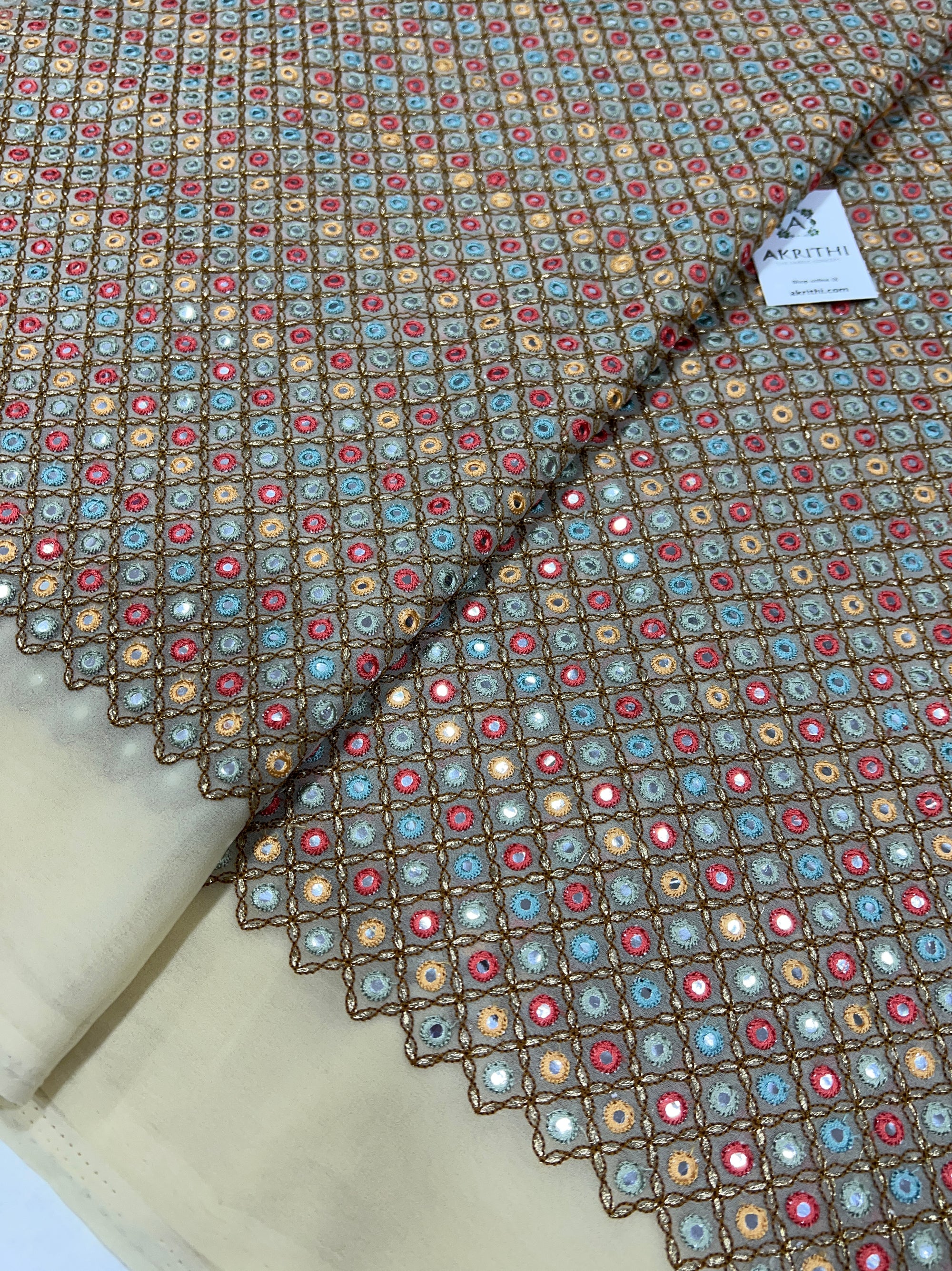 Heavy Embroidered georgette fabric