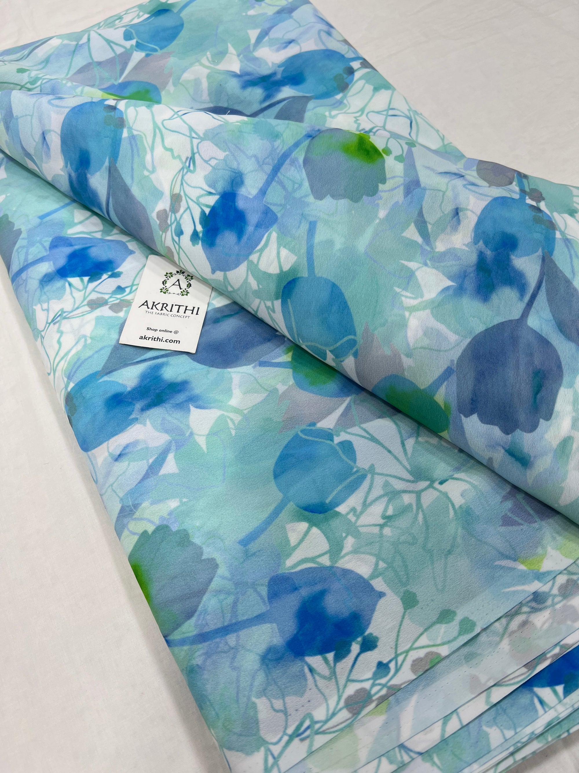 Digital floral printed georgette fabric