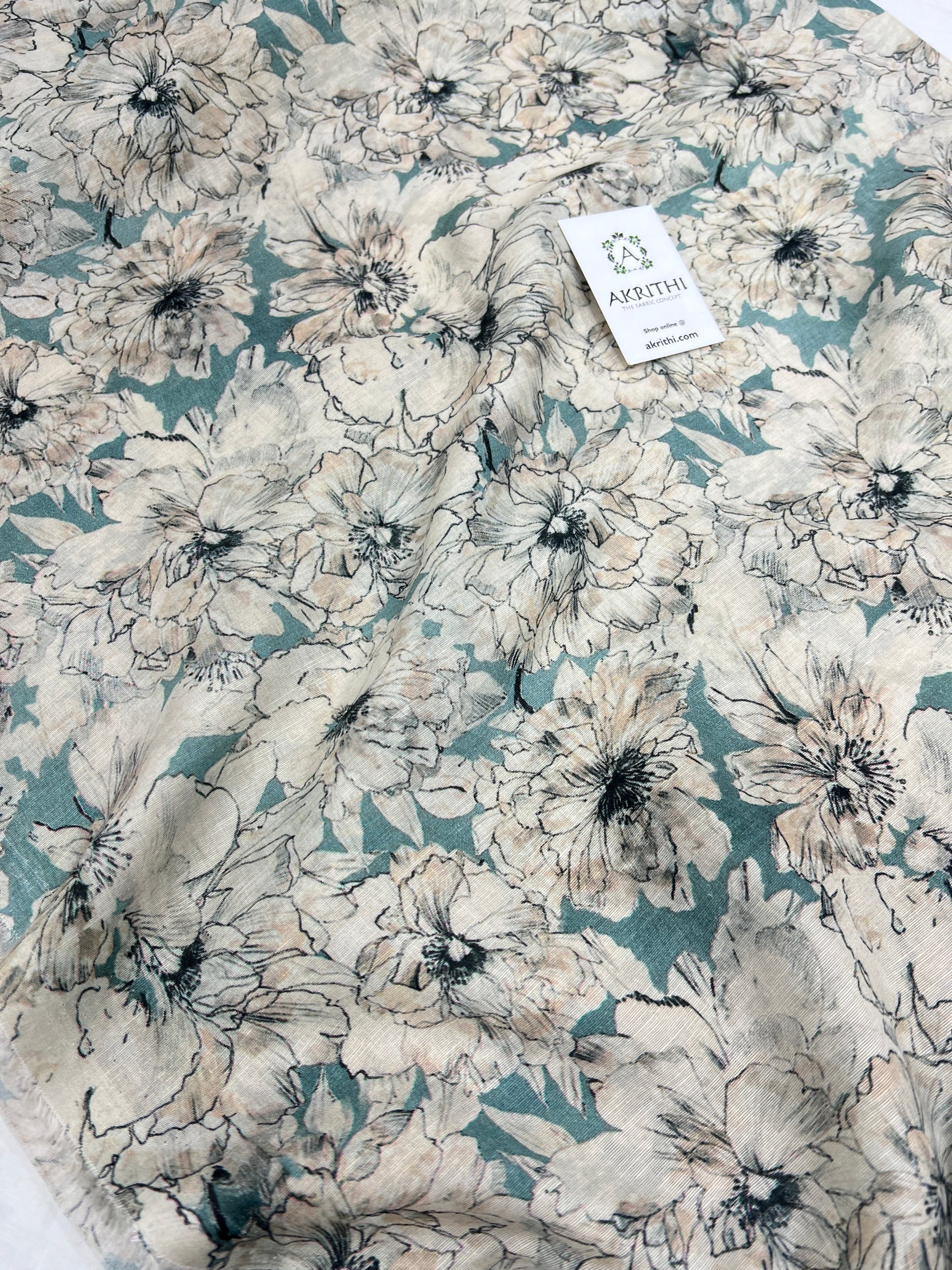 Digital Printed pure linen fabric