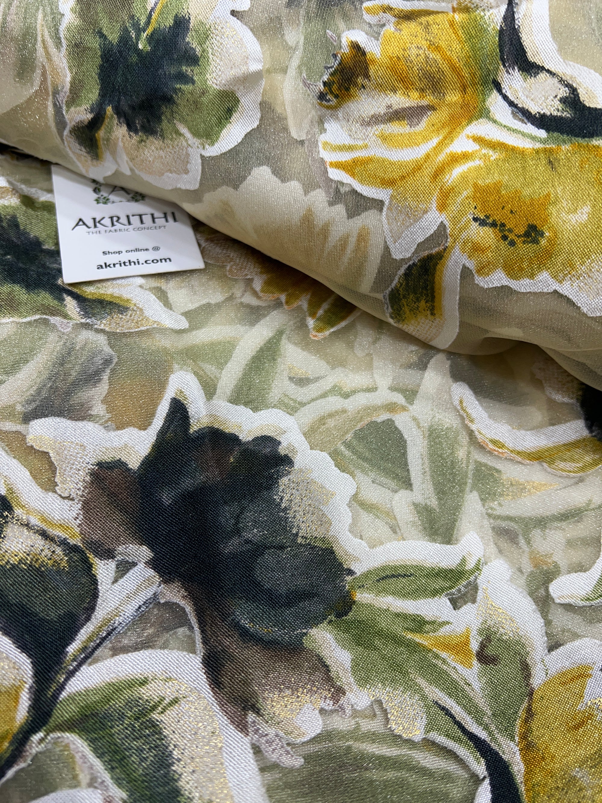 Brasso Digital floral Printed organza fabric