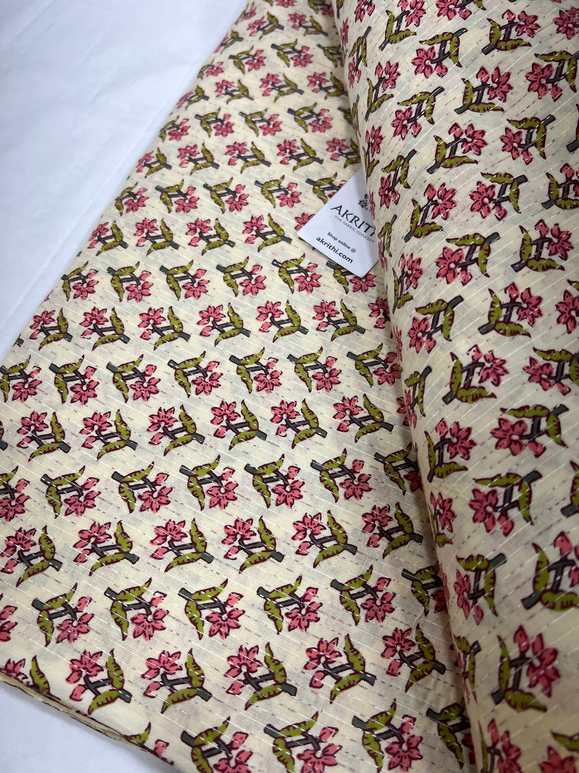 Kantha Printed pure cotton fabric