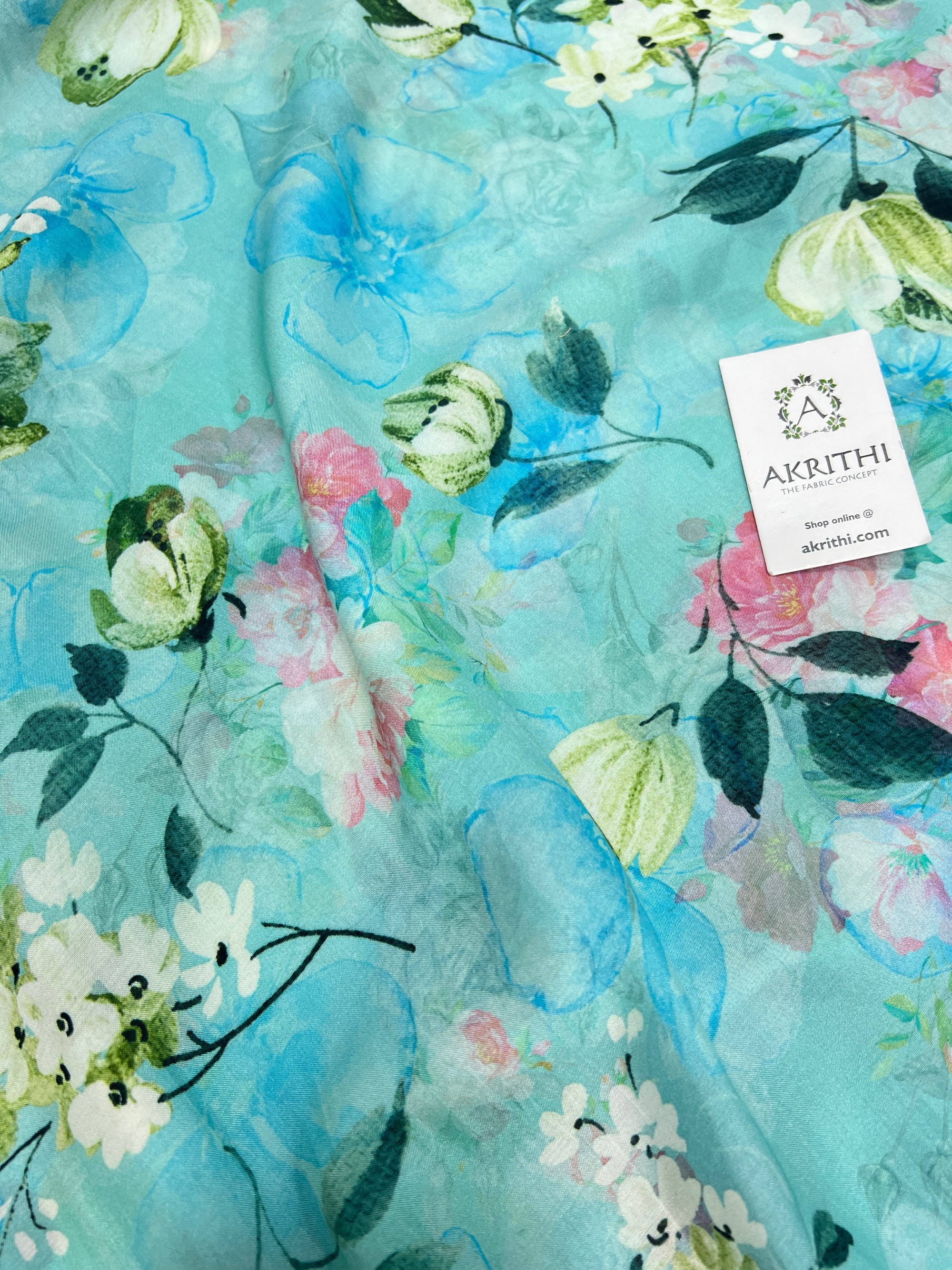 Printed pure muslin fabric
