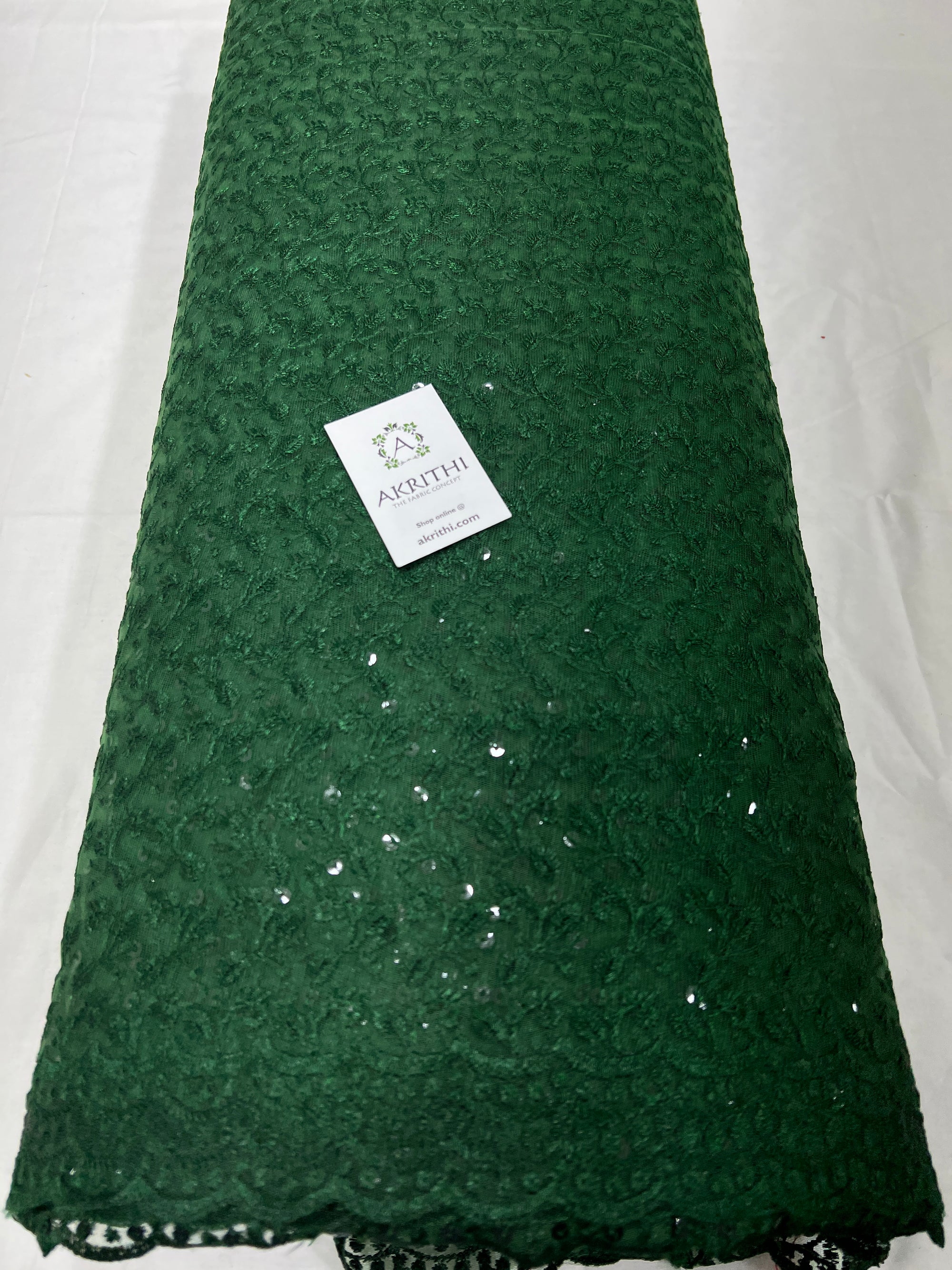 Self Embroidered net fabric